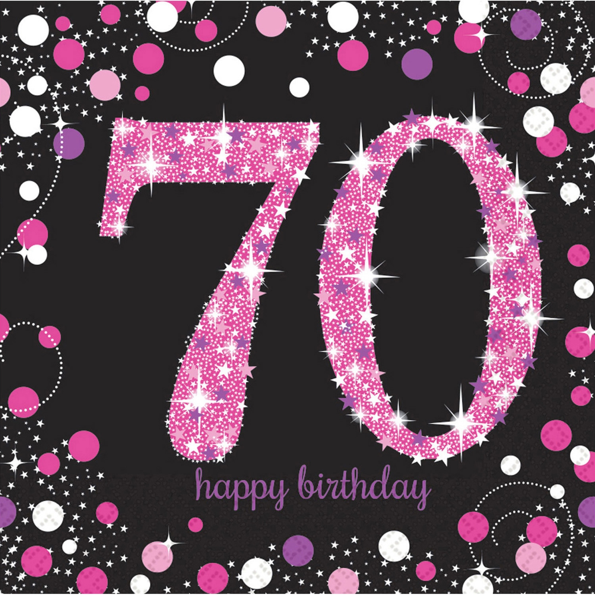 Sparkling Celebration Pink - 70. Geburtstag 16 Servietten