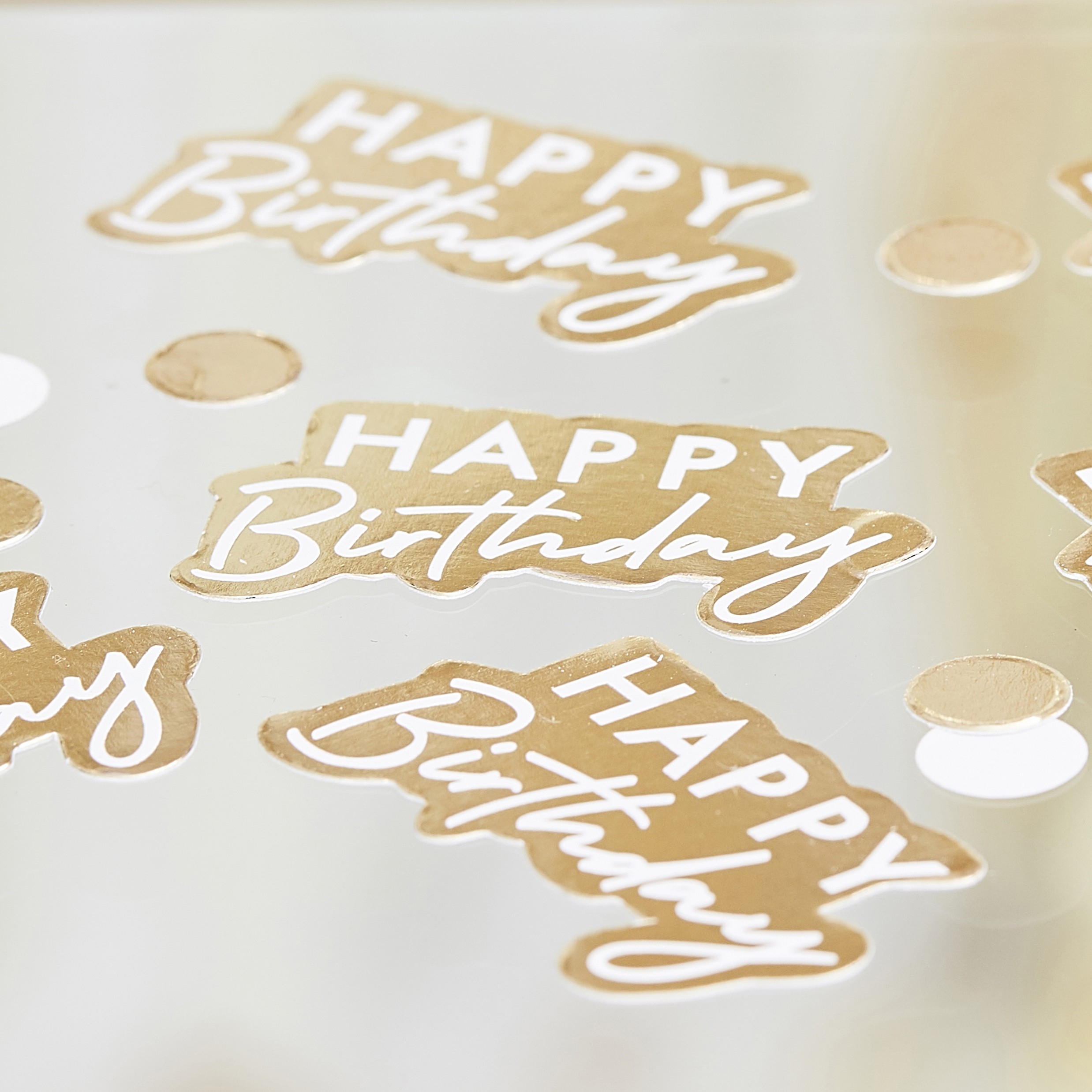 Konfetti "Happy Birthday" Gold/Weiß, 13g Konfetti "Happy Birthday" Gold/Weiß, 13g