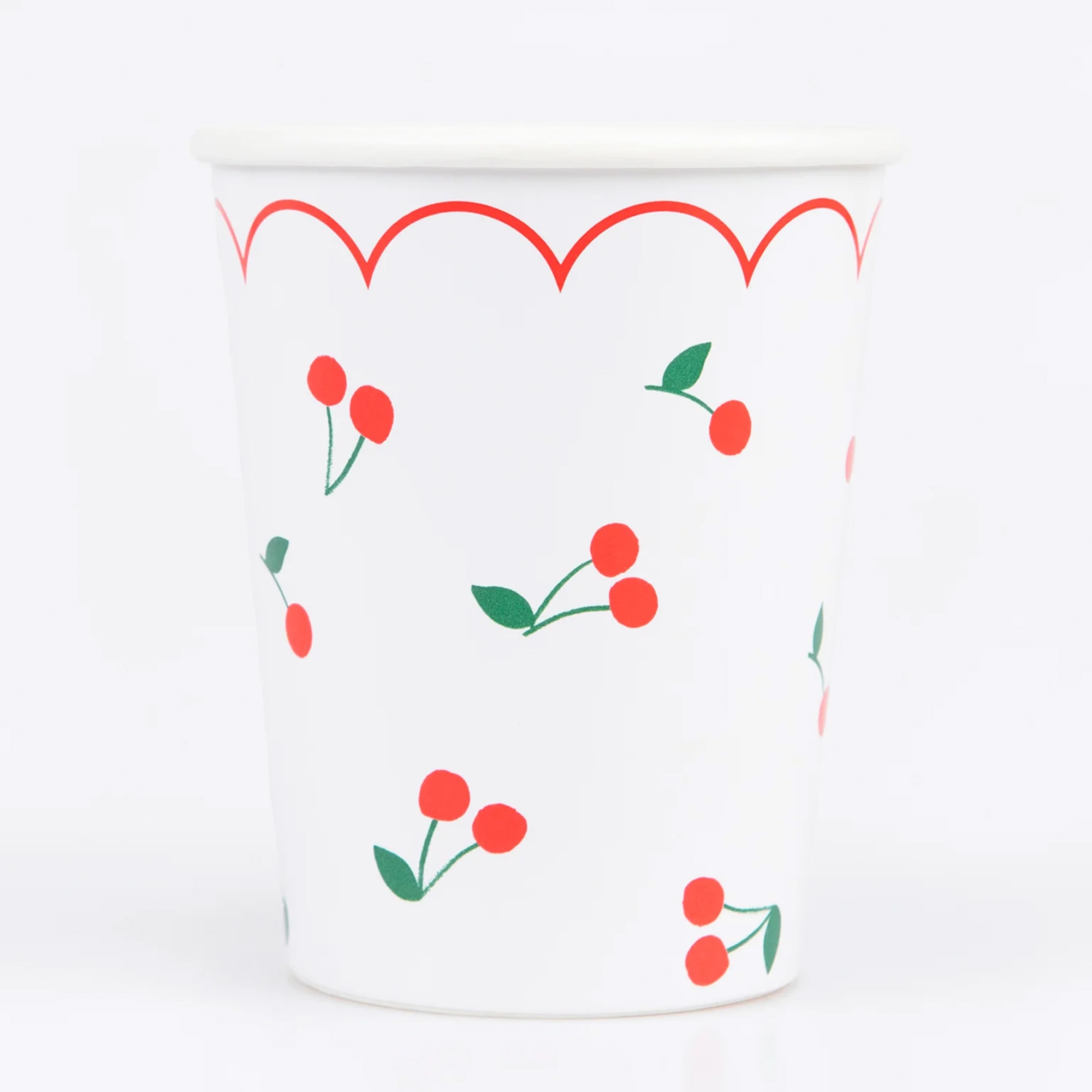 Meri Meri - 8 Pappbecher "Kirschen" Porzellan, Töpferei, Tasse, Topf, Vase