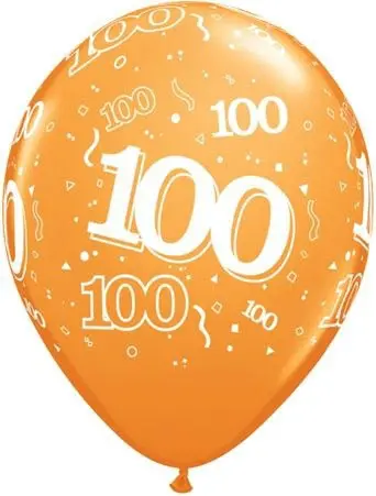 Qualatex Latexballon 100. Geburtstag verschiedene Farben Ø 30cm