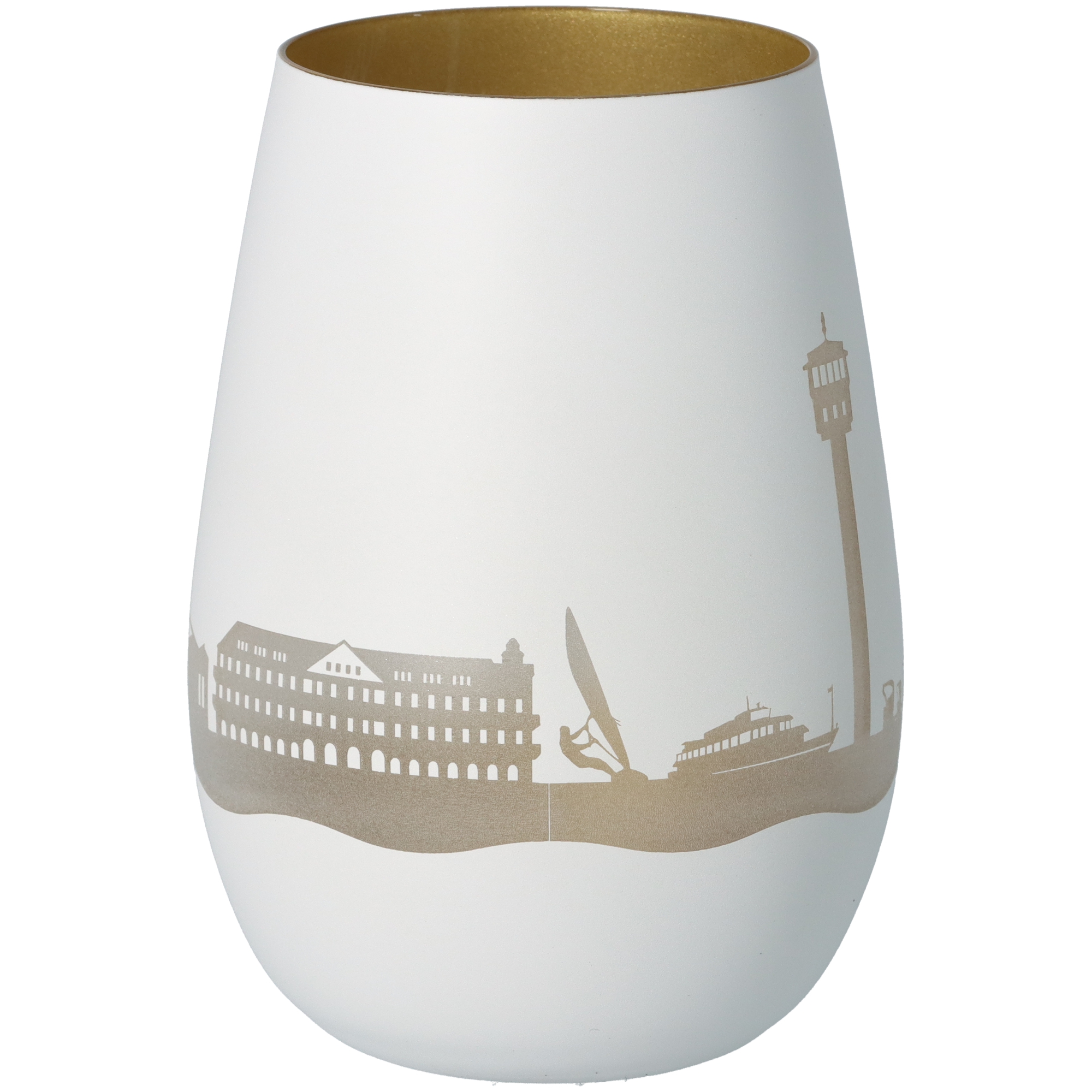 Windlicht Skyline Kühlungsborn Weiß/Gold Windlicht Skyline Kühlungsborn Weiß/Gold