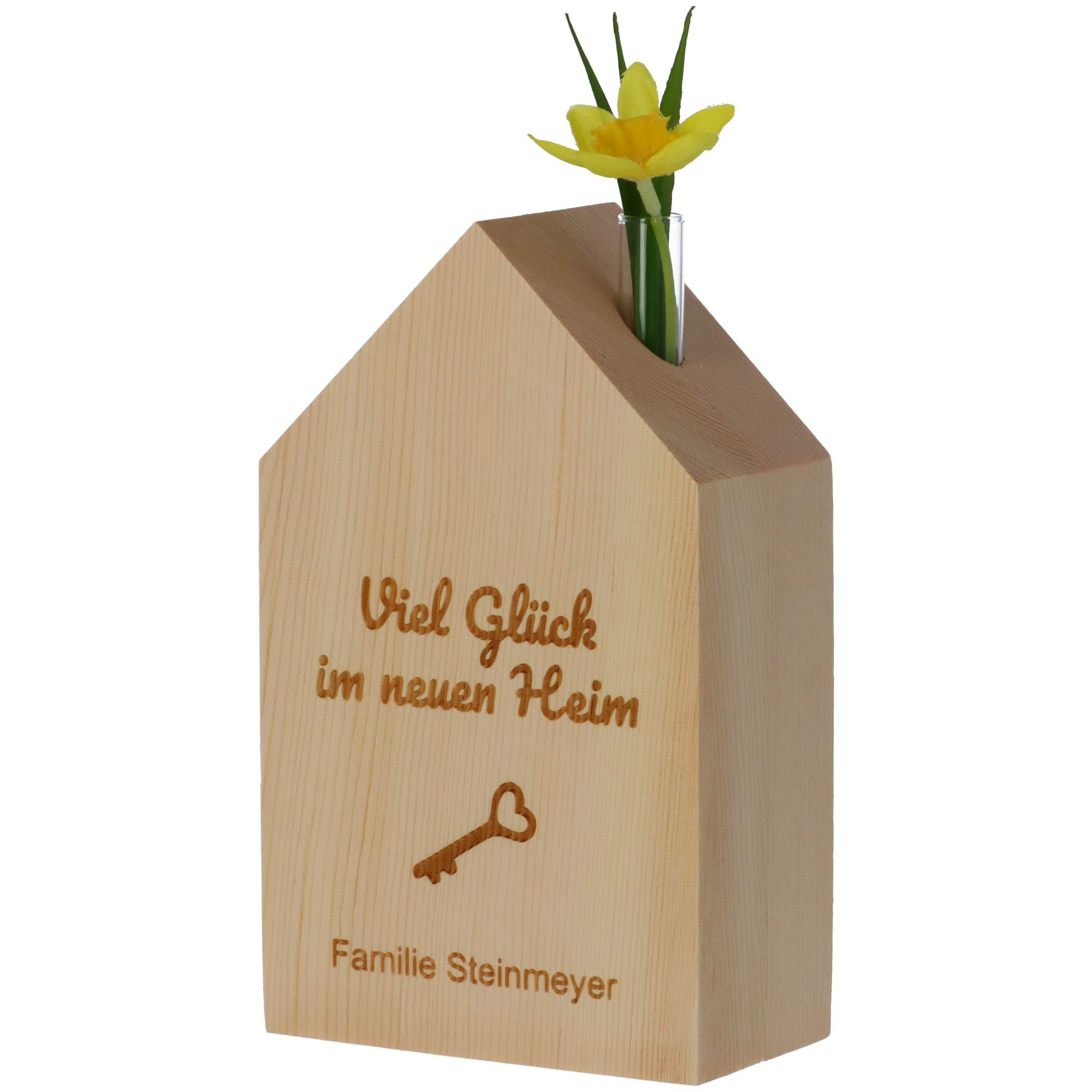 Haus mit Vase zum Einzug