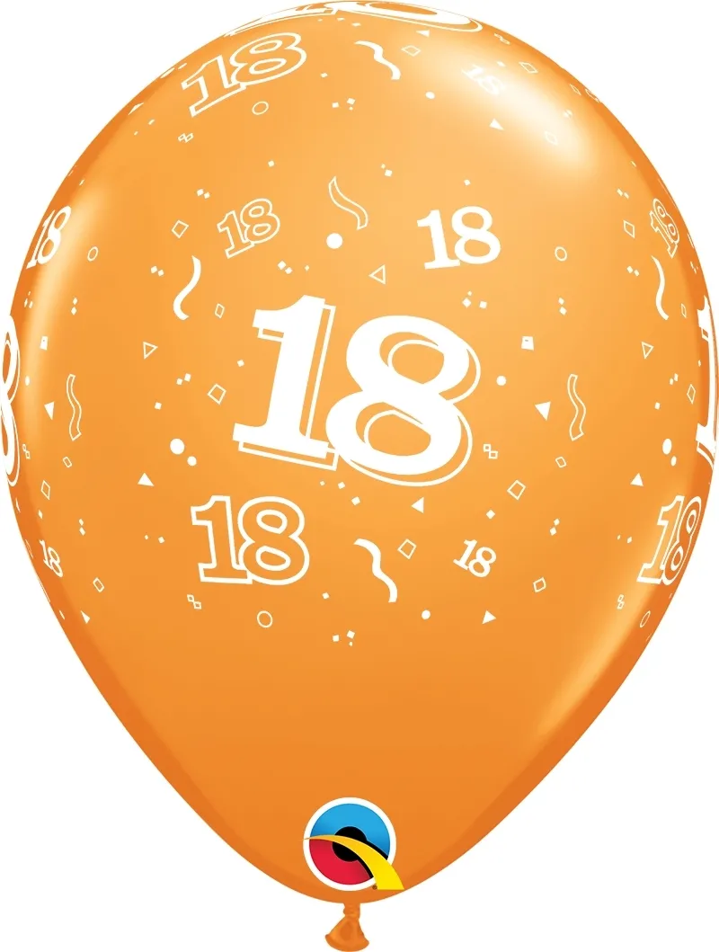 Qualatex Latexballon 18. Geburtstag verschiedene Farben Ø 30cm