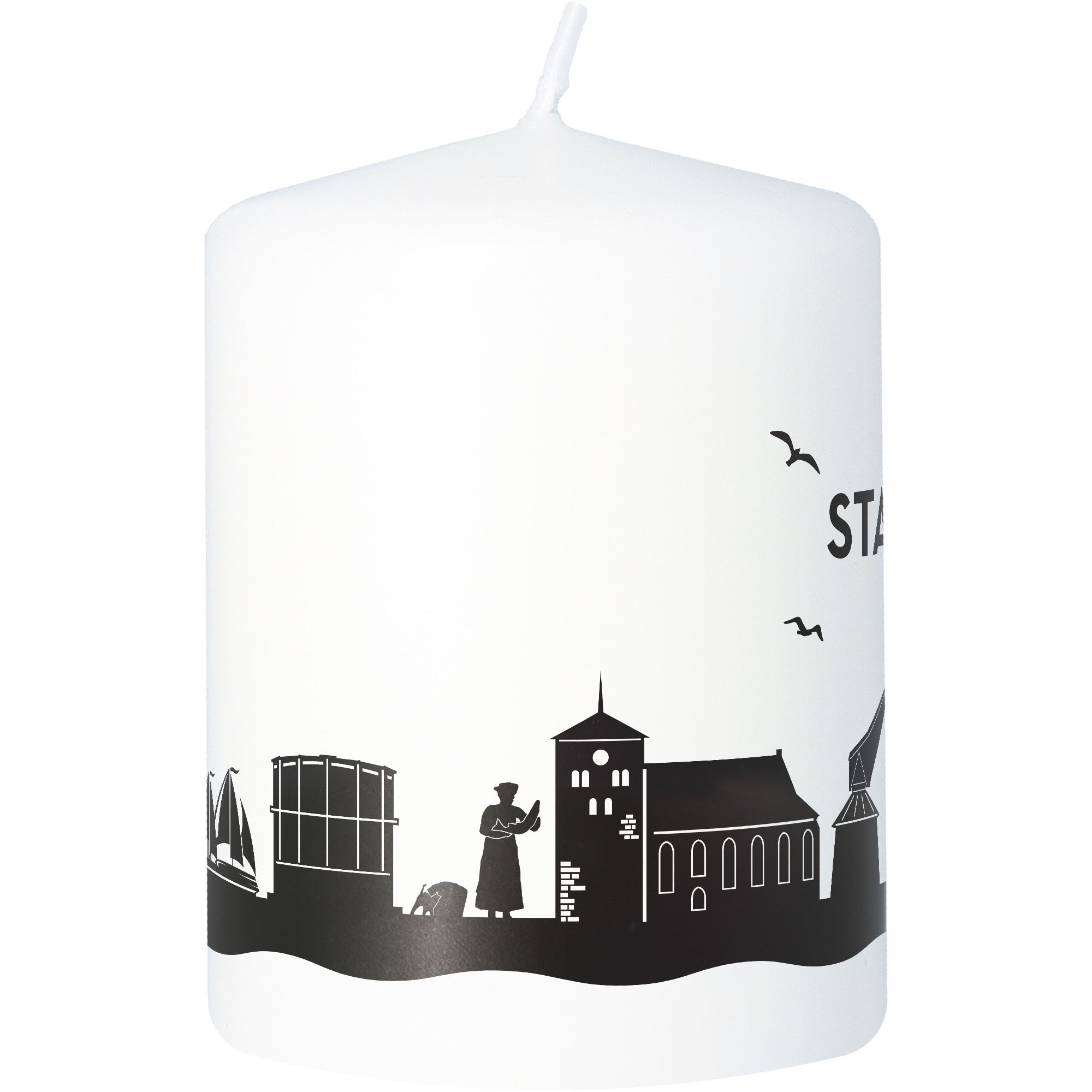 Stumpenkerze Skyline Stade Weiß Stumpenkerze Skyline Stade Weiß