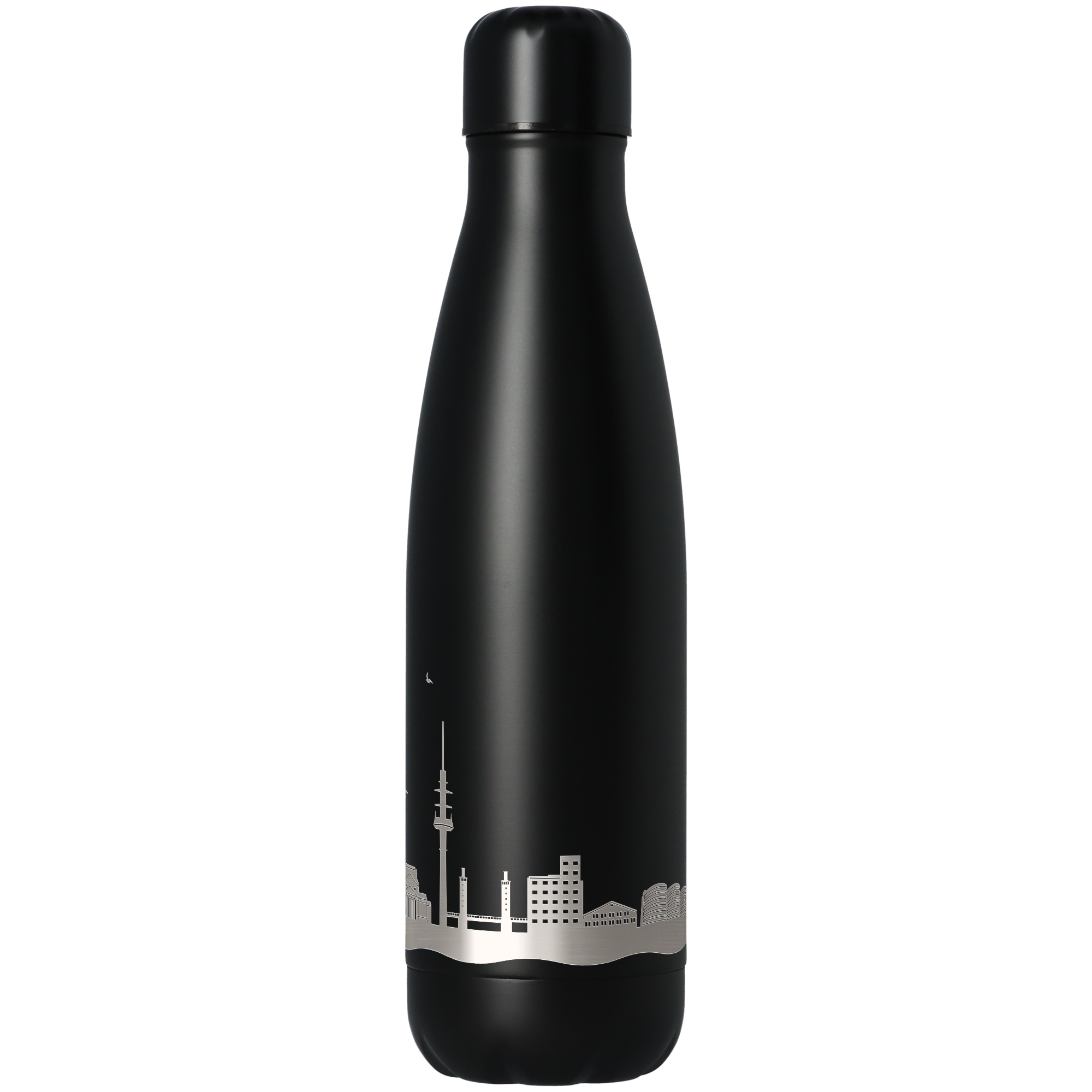 4d54752081cf6e16e474a979c5fb1ad3159db618 Trinkflasche Skyline Duisburg Schwarz 500ml