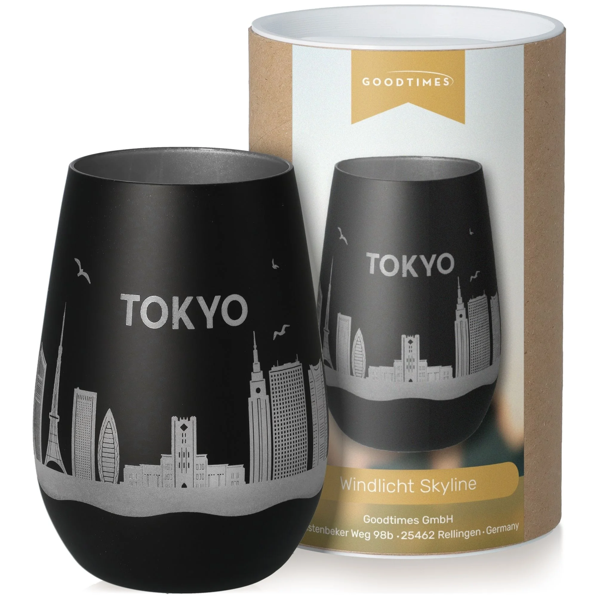 Tokio, Glas, Schwarz, Windlicht, Skylinen