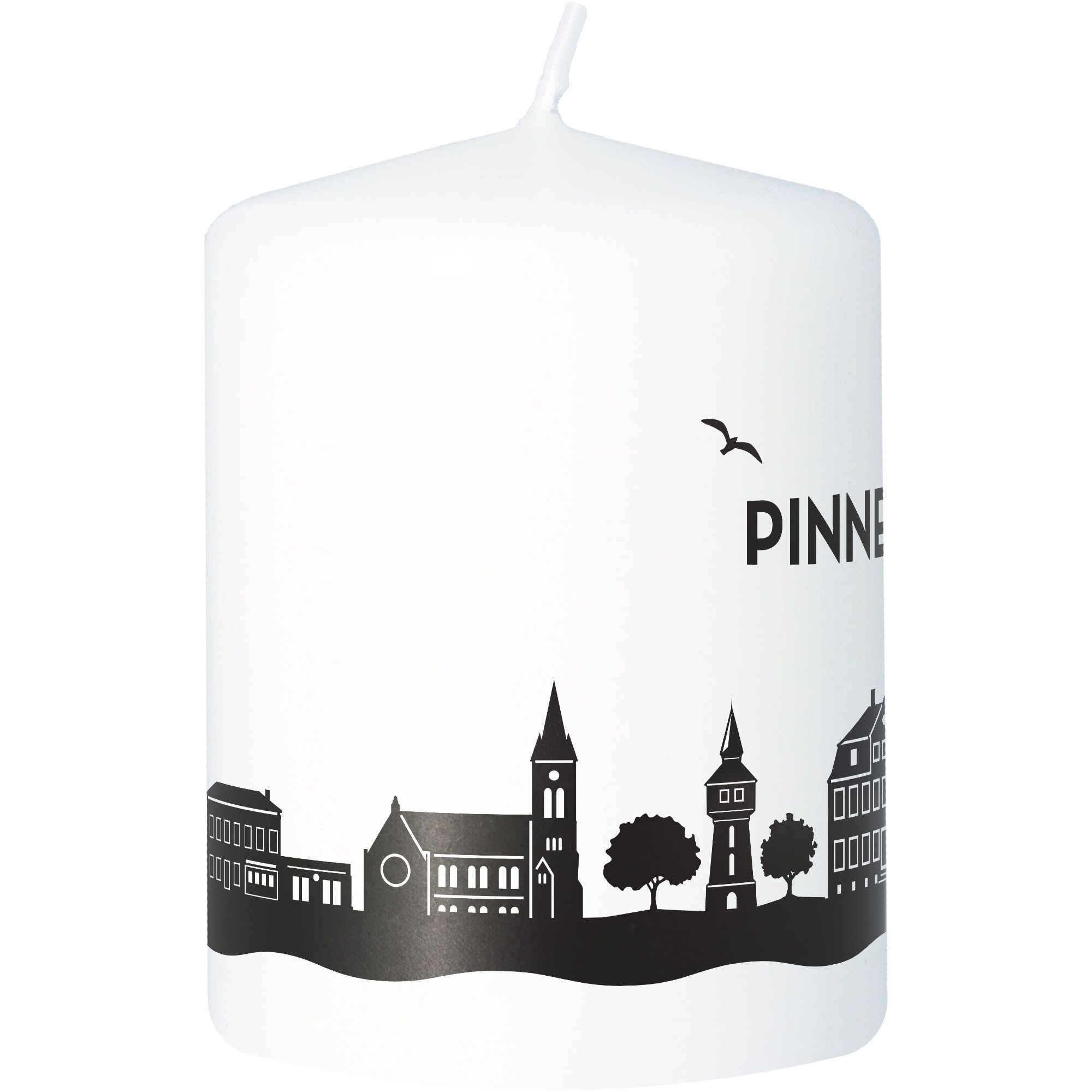 Stumpenkerze Skyline Pinneberg Weiß Stumpenkerze Skyline Pinneberg Weiß