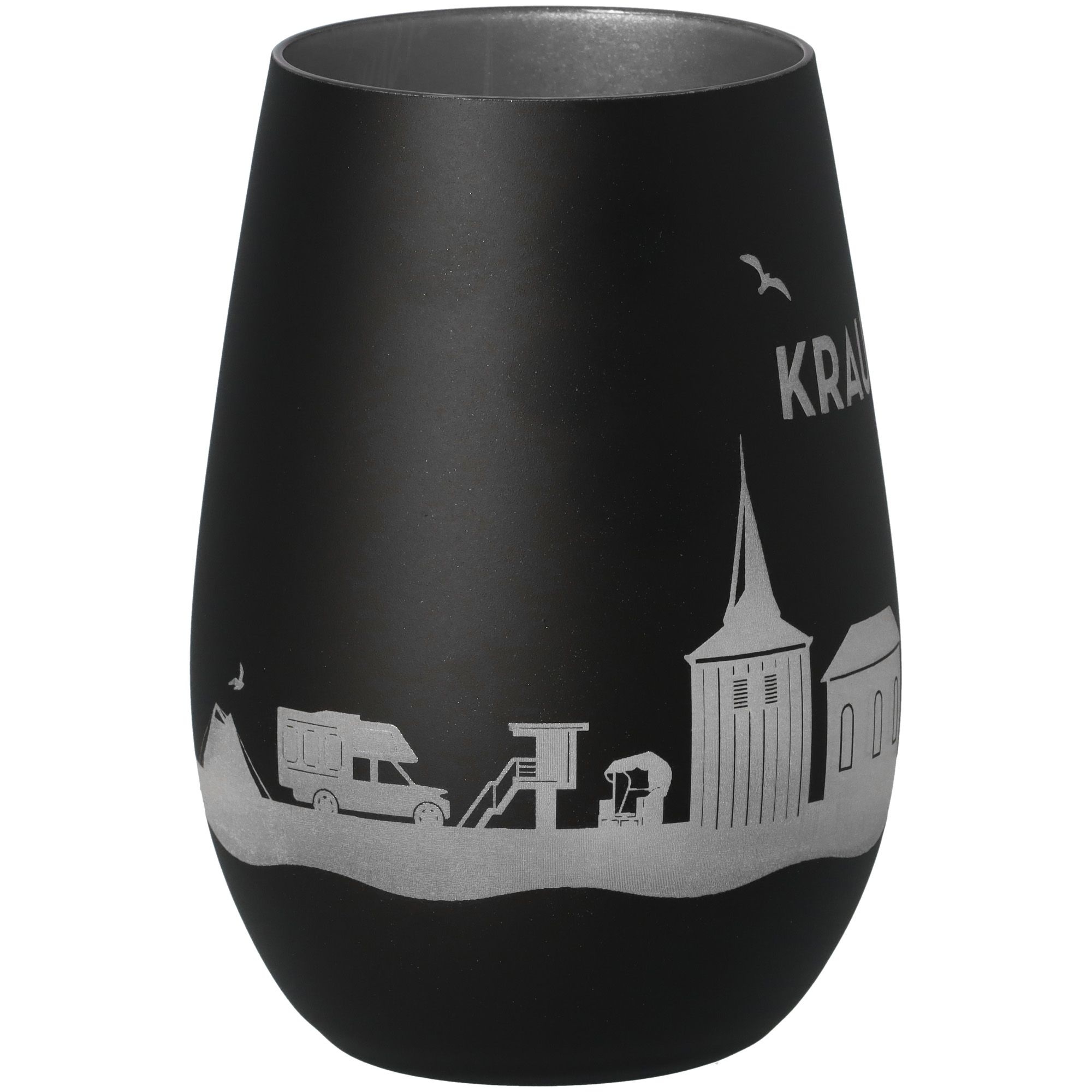 Windlicht Skyline Krautsand Schwarz/Silber Töpferei, Krug, Vase