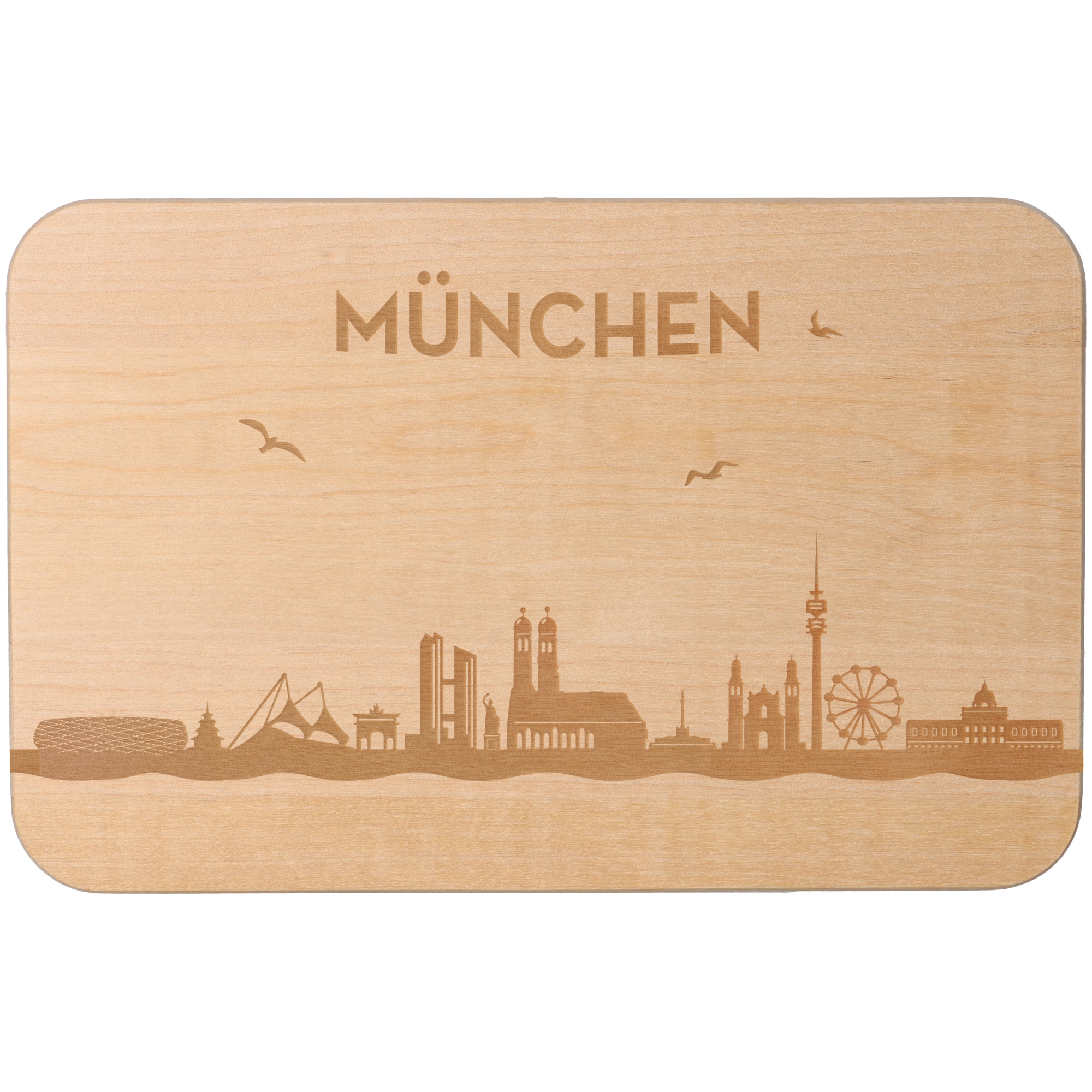 445256d7c52587ce3c18dcb307a8b9336b719cfd Frühstücksbrett Skyline München 23cm x 15cm x 1cm