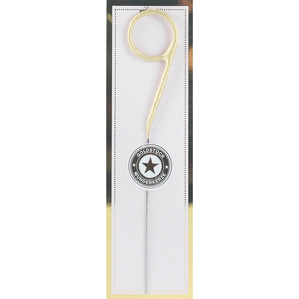 Wunderkerze Zahl 9 Gold