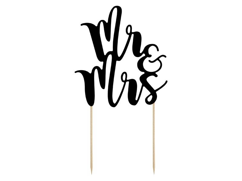 Hochzeitstorten Topper "Mr & Mrs" Schwarz Hochzeitstorten Topper "Mr & Mrs" Schwarz
