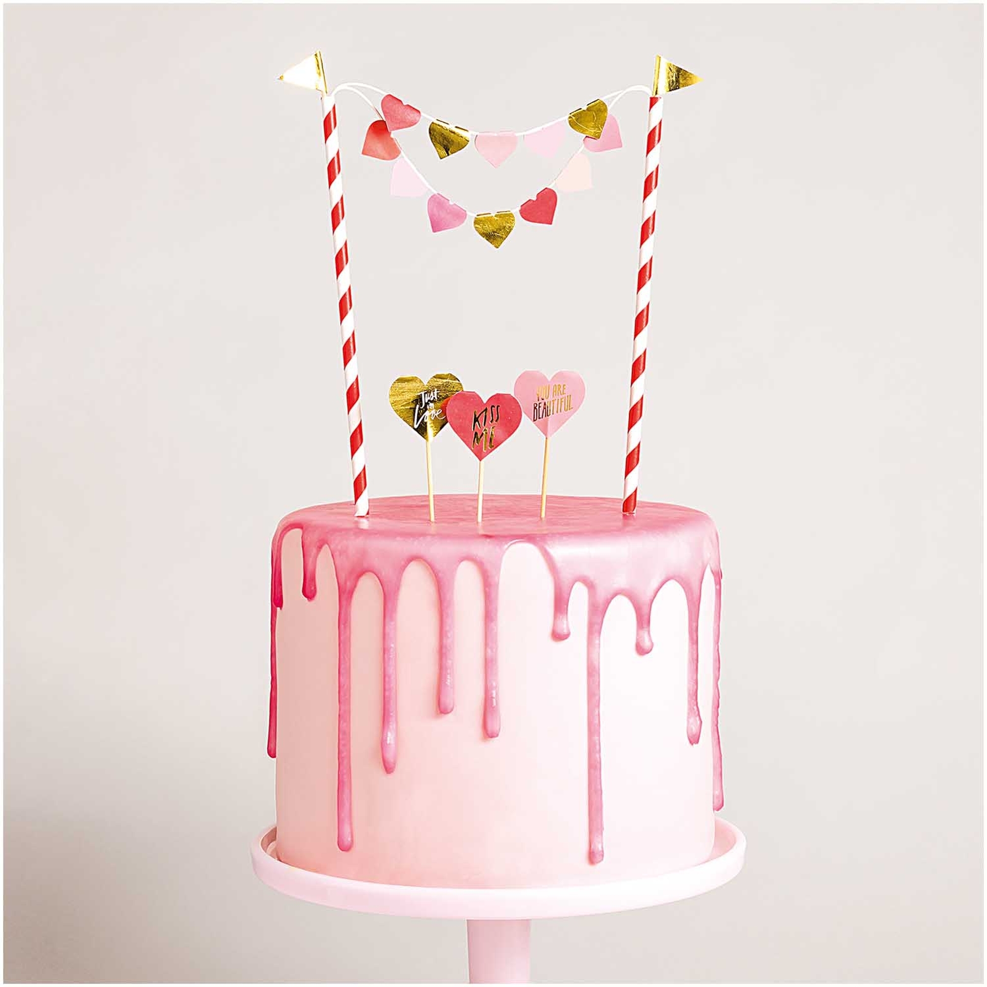Cake Topper - Girlande Herzen