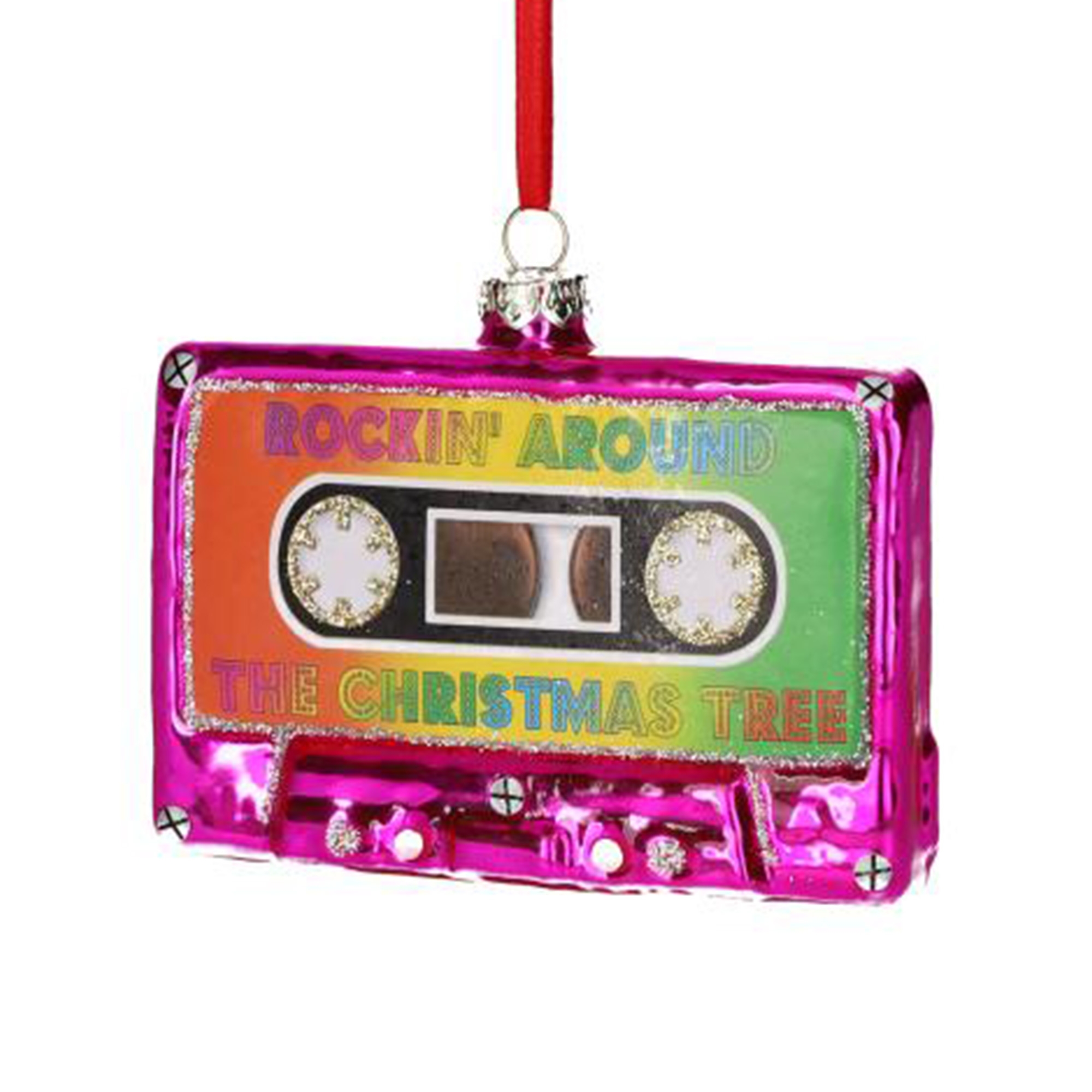 Weihnachtskugel "Audiokassette" Kassette, Zubehör, Tasche, Handtasche