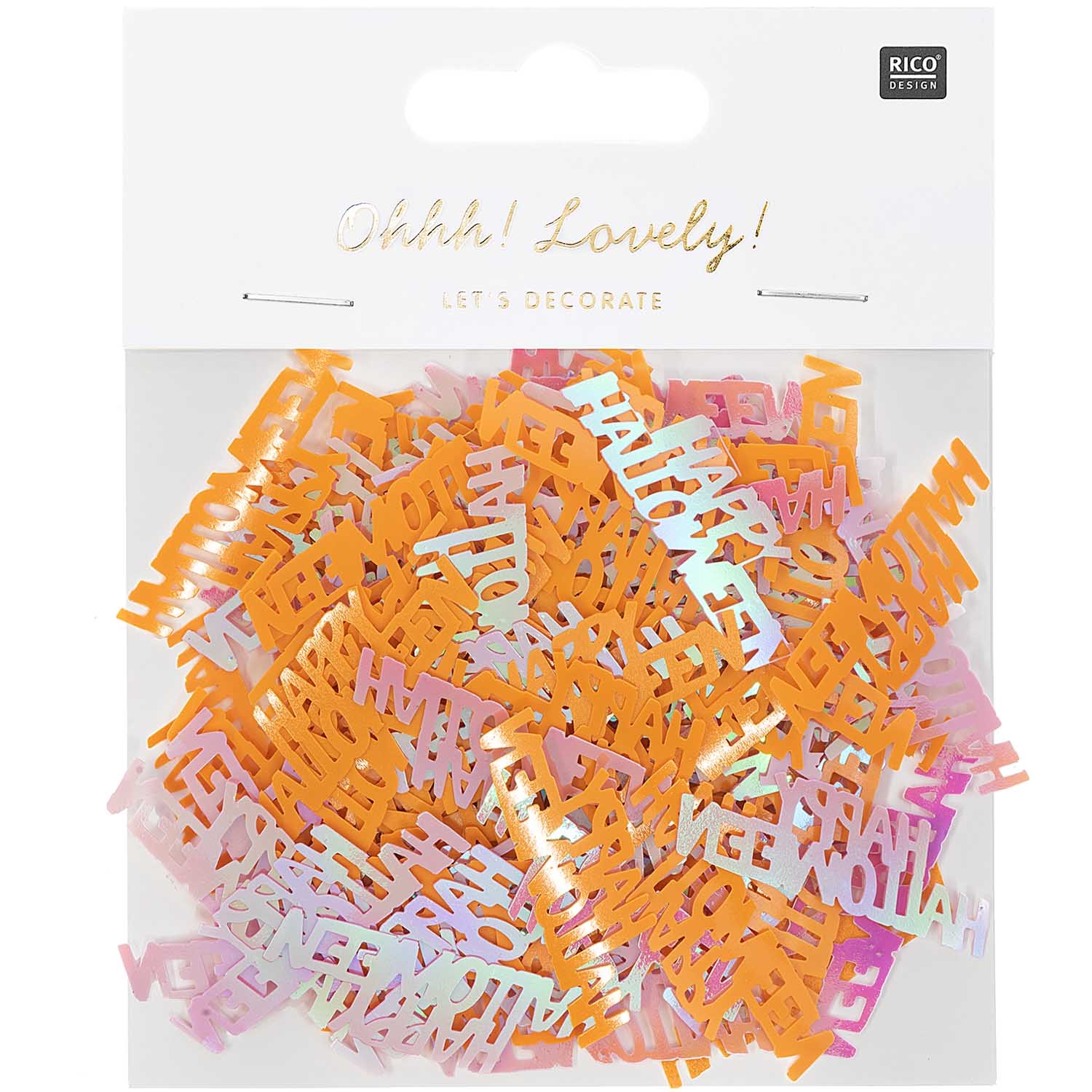Konfetti "Happy Halloween", Orange/Pink, 200 Stück Konfetti "Happy Halloween", Orange/Pink, 200 Stück