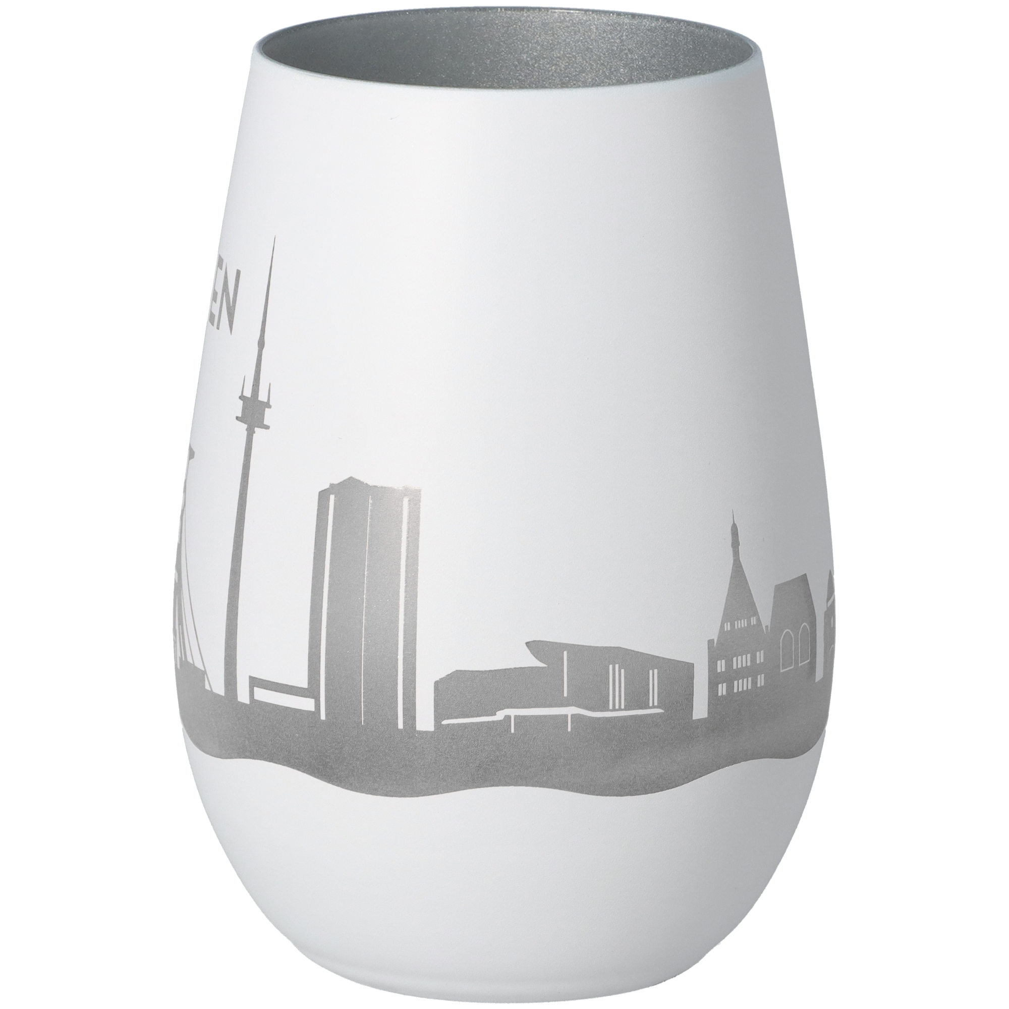 Windlicht Skyline Essen Weiß/Silber Windlicht Skyline Essen Weiß/Silber