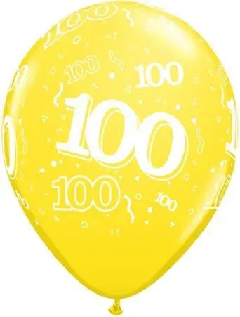 Qualatex Latexballon 100. Geburtstag verschiedene Farben Ø 30cm
