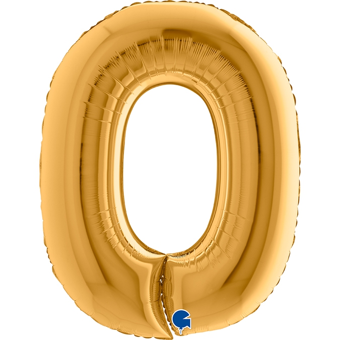 Folienballon Zahl 0 Gold 100cm Folienballon Zahl 0 Gold 100cm