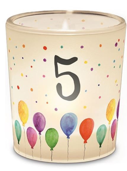 Teelichtglas "5" Teelichtglas "5"