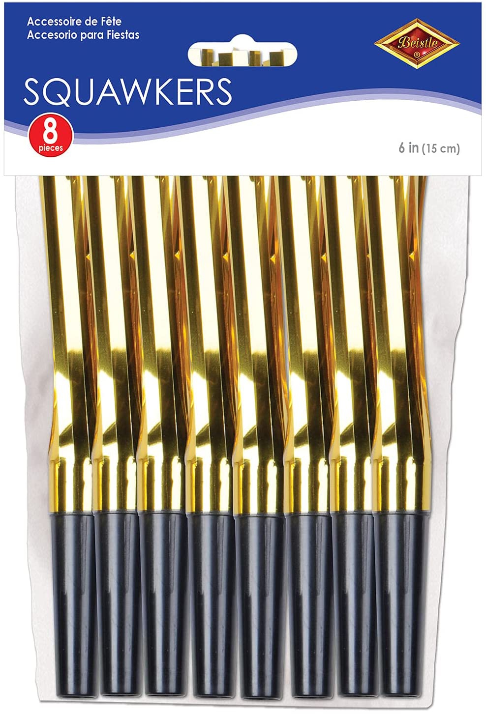 8 Fransentröten, Gold/Schwarz 8 Fransentröten, Gold/Schwarz