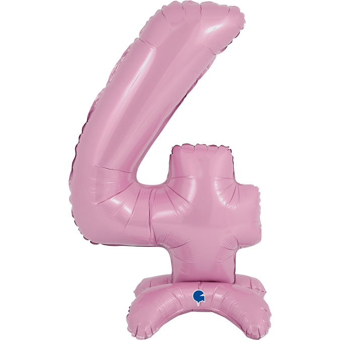 Folienballon Zahl 4 Pastell Rosa, 65cm Folienballon Zahl 4 Pastell Rosa, 65cm