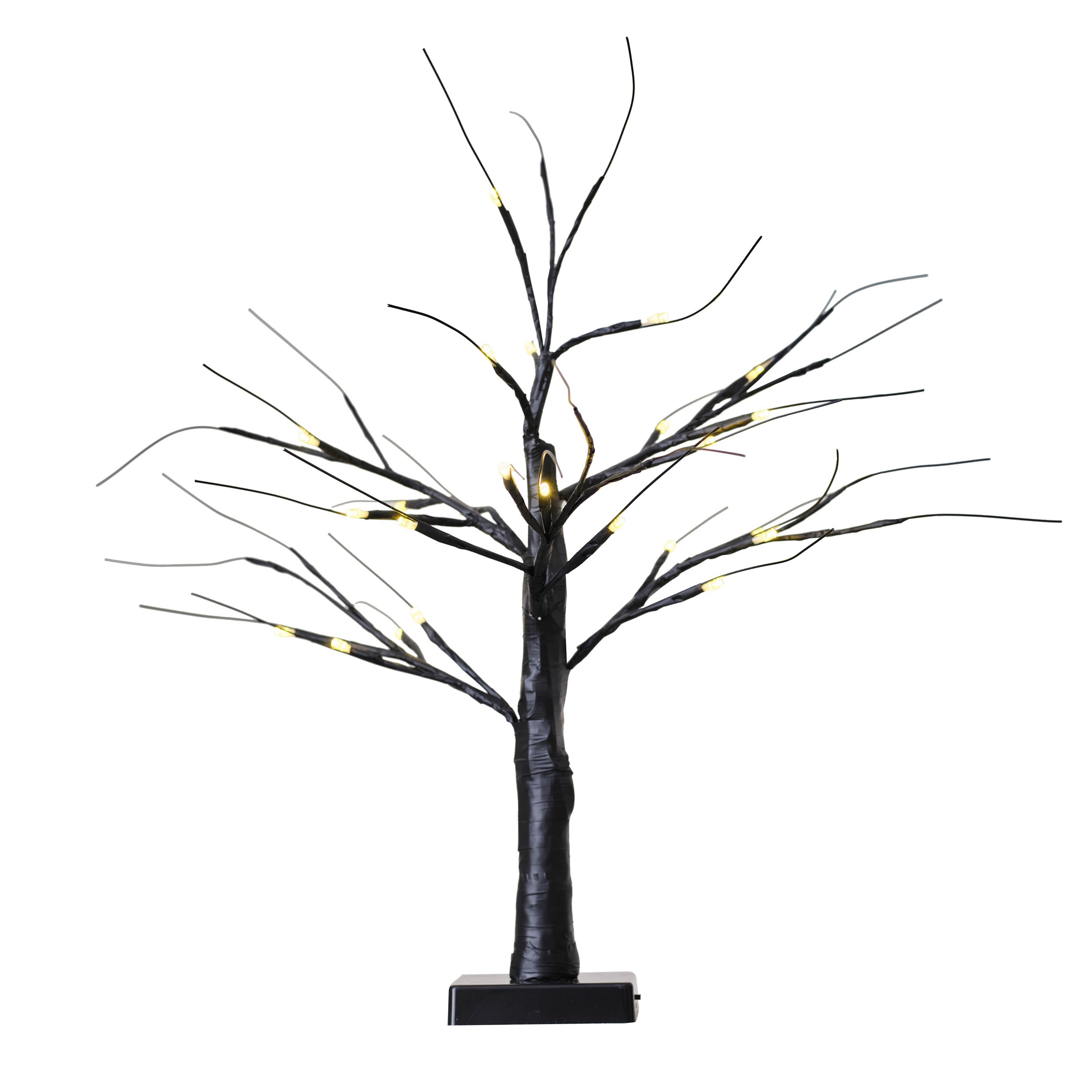 Kleiner schwarzer leuchtender LED-Halloweenbaum, 40 cm