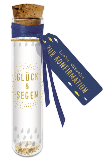 Wunscherfüller - Flaschenpost zur Konfirmation, dunkelblau Wunscherfüller - Flaschenpost zur Konfirmation, dunkelblau