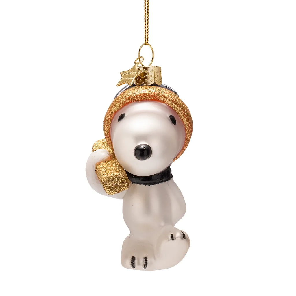 Vondels Weihnachtskugel "Snoopy mit Skiern"