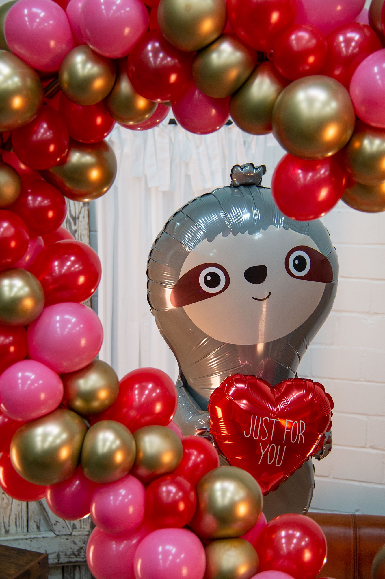 Folienballon Faultier "Just for you" 152cm Folienballon Faultier "Just for you" 152cm