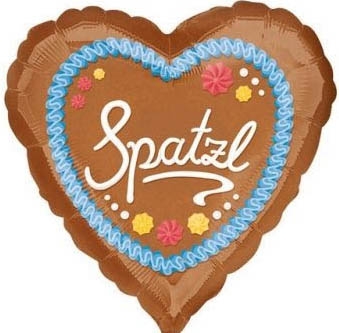 Folienballon Herz Spatzl 43cm Folienballon Herz Spatzl 43cm
