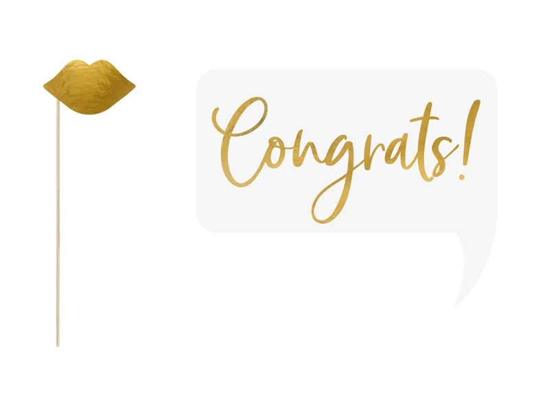 Photo Props-Set zur Hochzeit - 10 teilig, Gold Photo Props-Set zur Hochzeit - 10 teilig, Gold