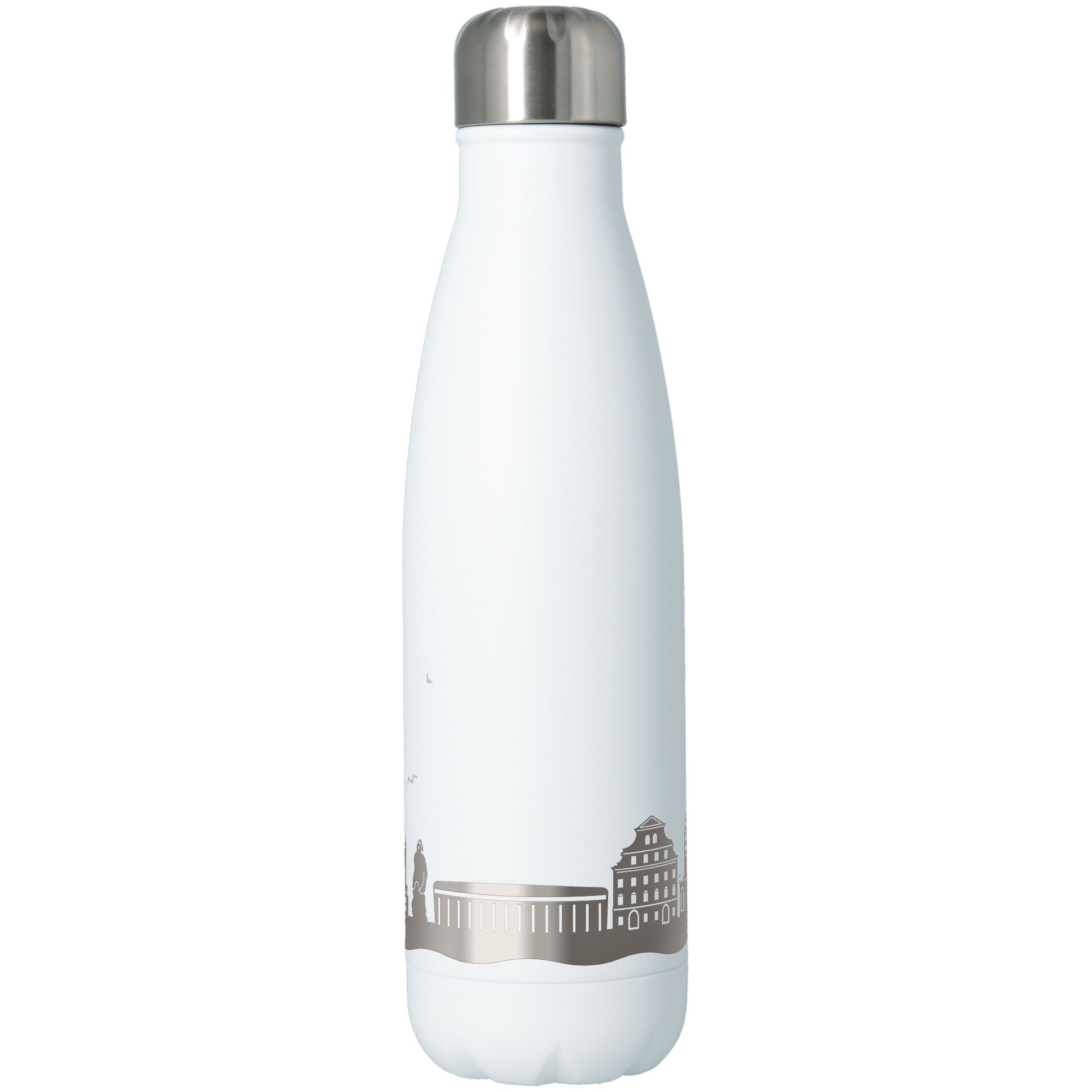 Trinkflasche Skyline Augsburg Weiß 500ml