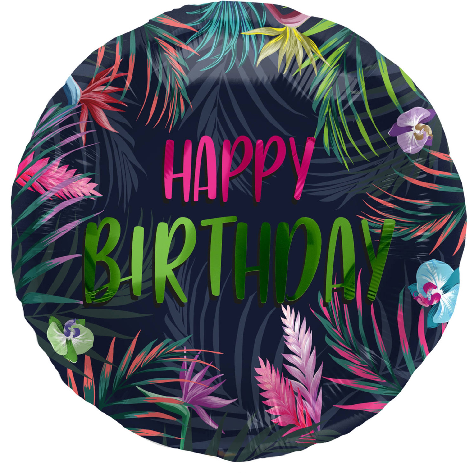 Folienballon "Tropical Birthday" Neon 45 cm Bekleidung, Hut, Mütze, Bademode, Handtasche