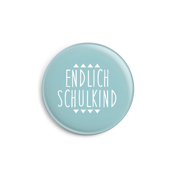 Button "Endlich Schulkind", Mint