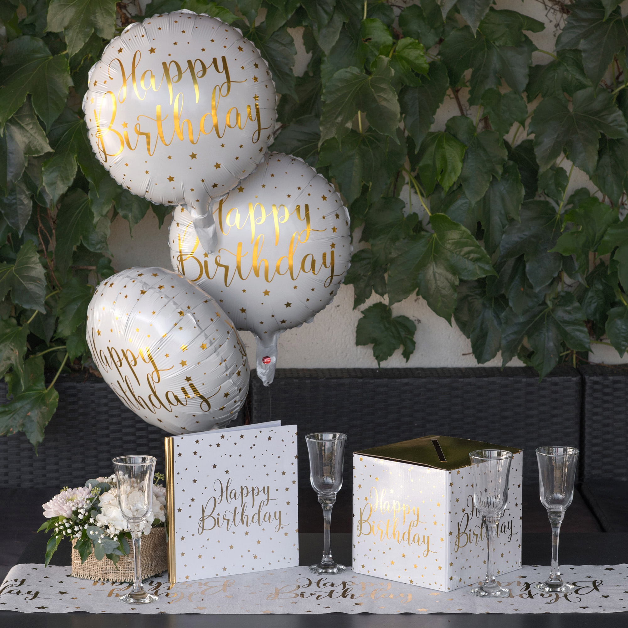 Folienballon "Happy Birthday" Weiß 45cm Folienballon "Happy Birthday" Weiß 45cm