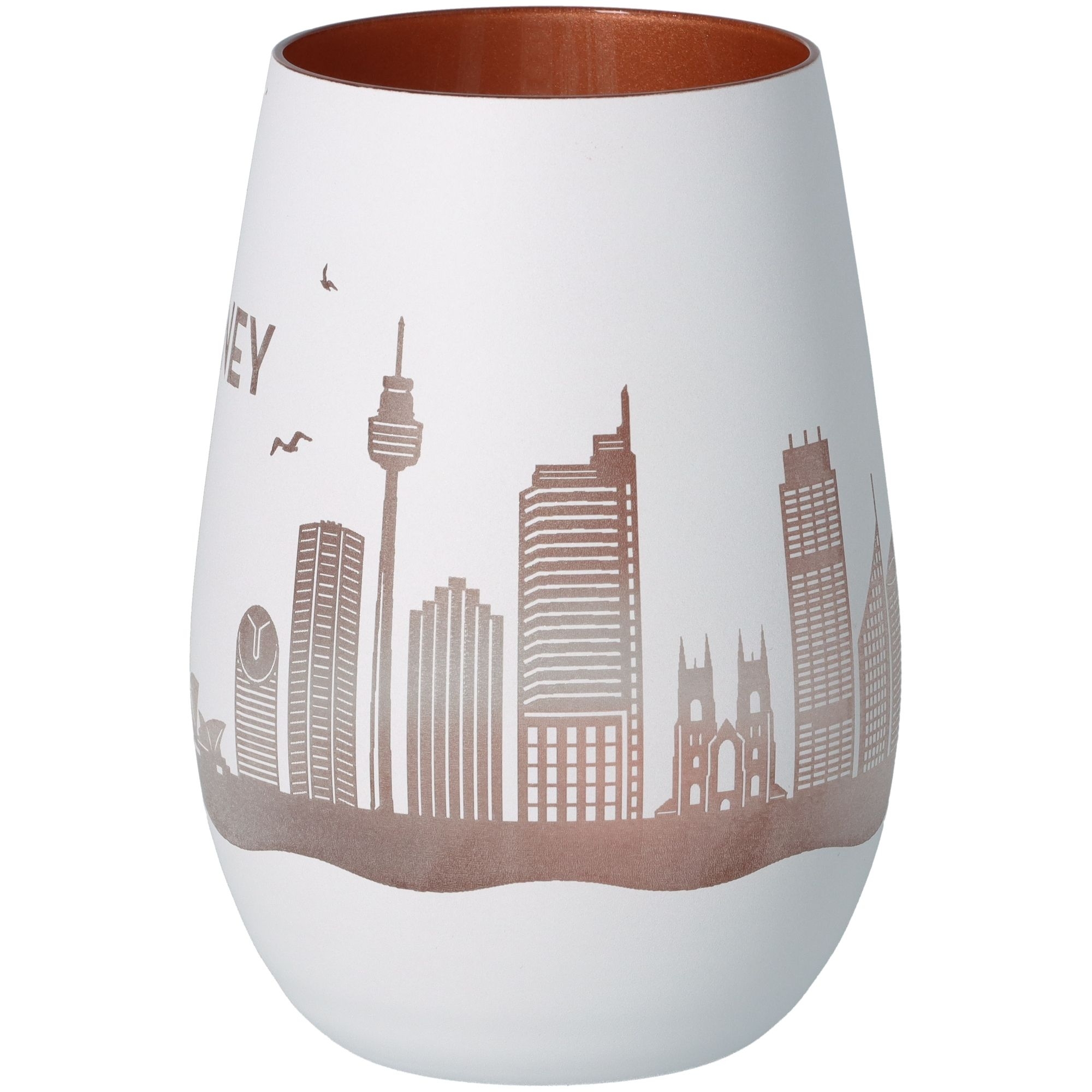 Windlicht Skyline Sydney Weiß/Bronze Töpferei, Krug, Vase, Kunst, Porzellan