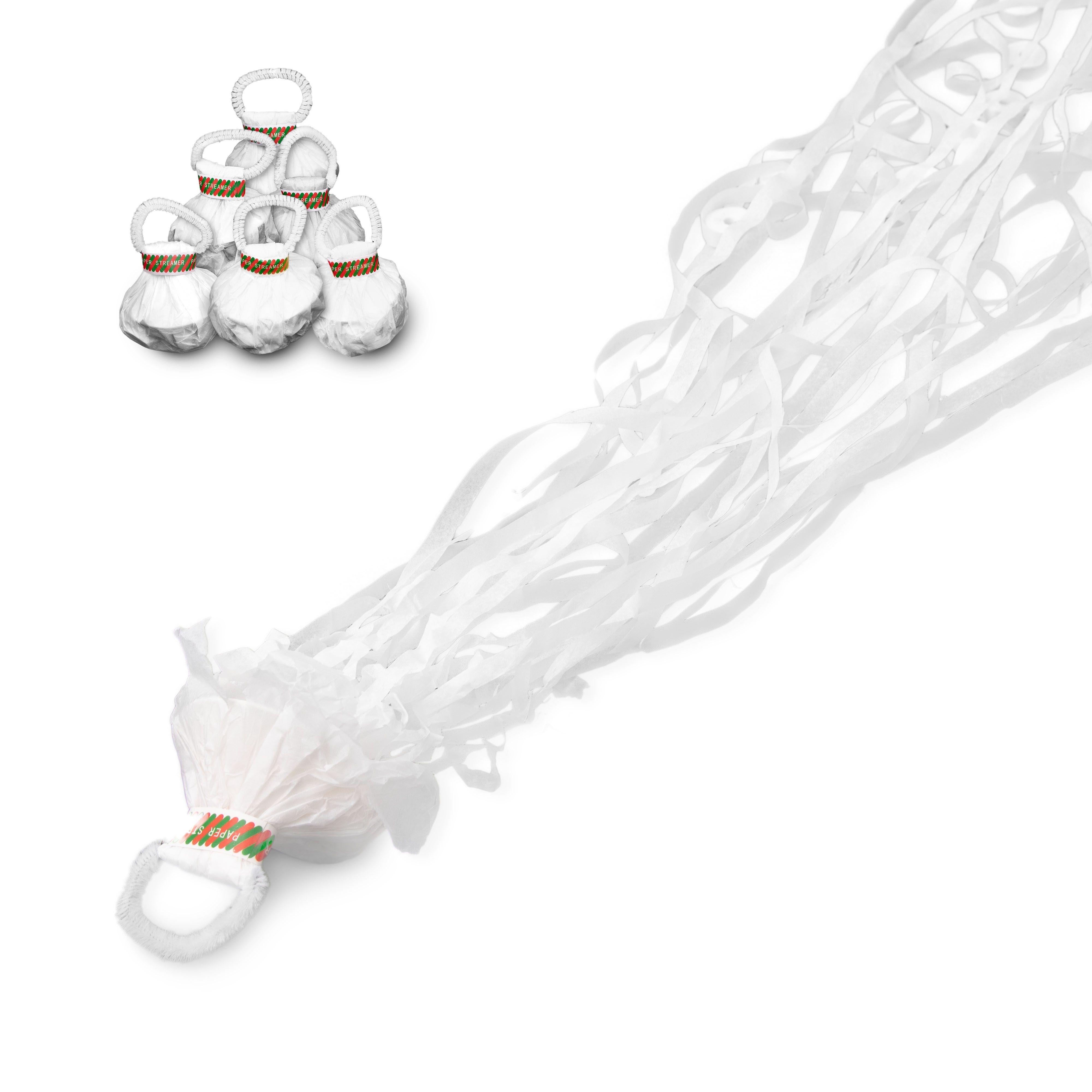 Wurfluftschlangen Weiß 6 Stück Wurfluftschlangen Weiß 6 Stück