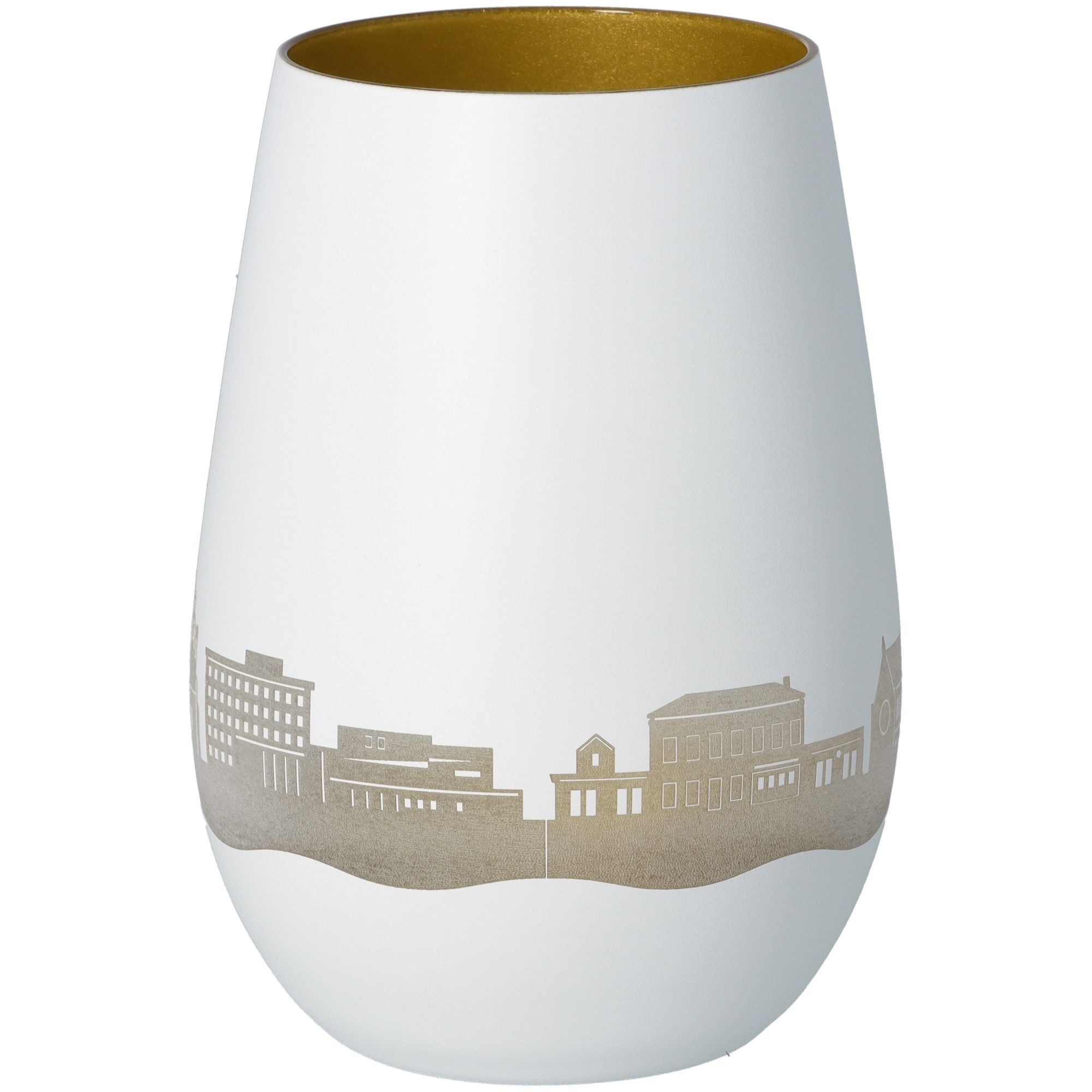 Windlicht Skyline Pinneberg Weiß/Gold Töpferei, Krug, Vase, Porzellan, Lampe