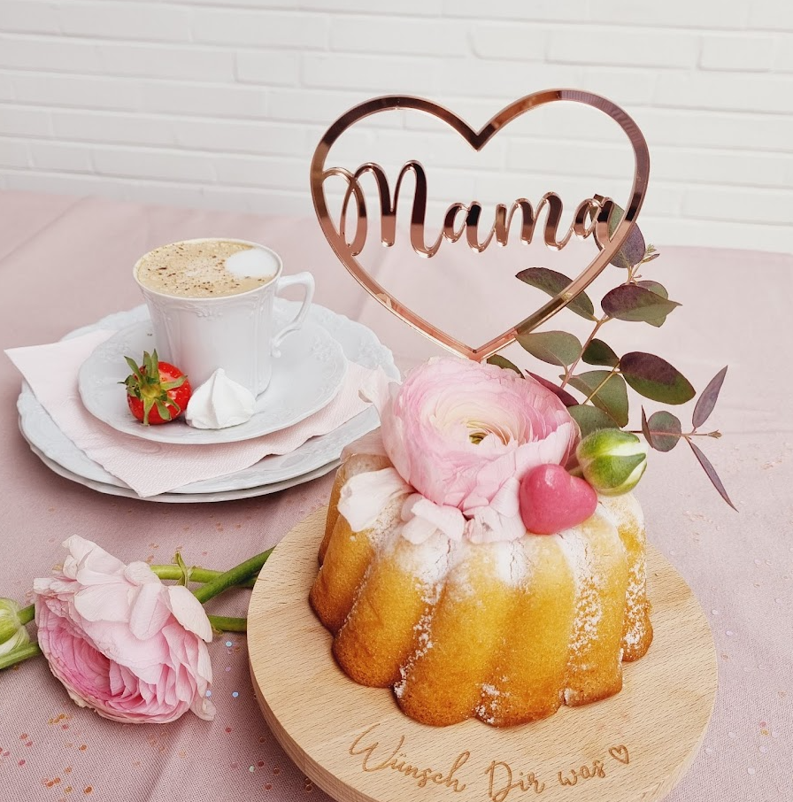 Cake Topper "Mama" Herz klein aus Acryl Cake Topper "Mama" Herz klein aus Acryl
