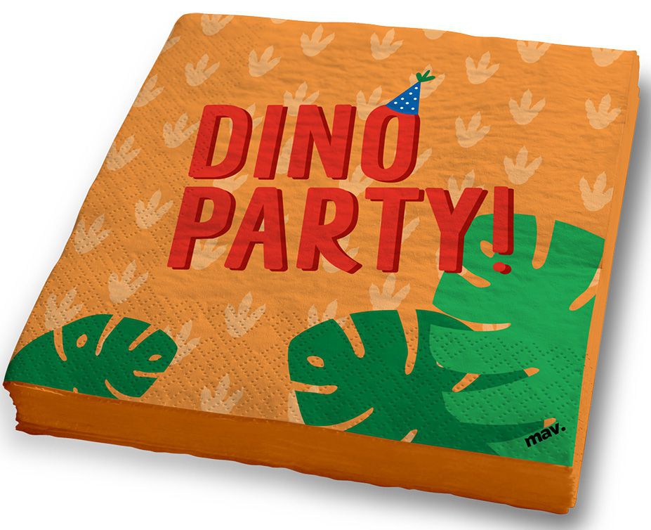 Servietten "Dino Party!", 20 Stück Servietten "Dino Party!", 20 Stück