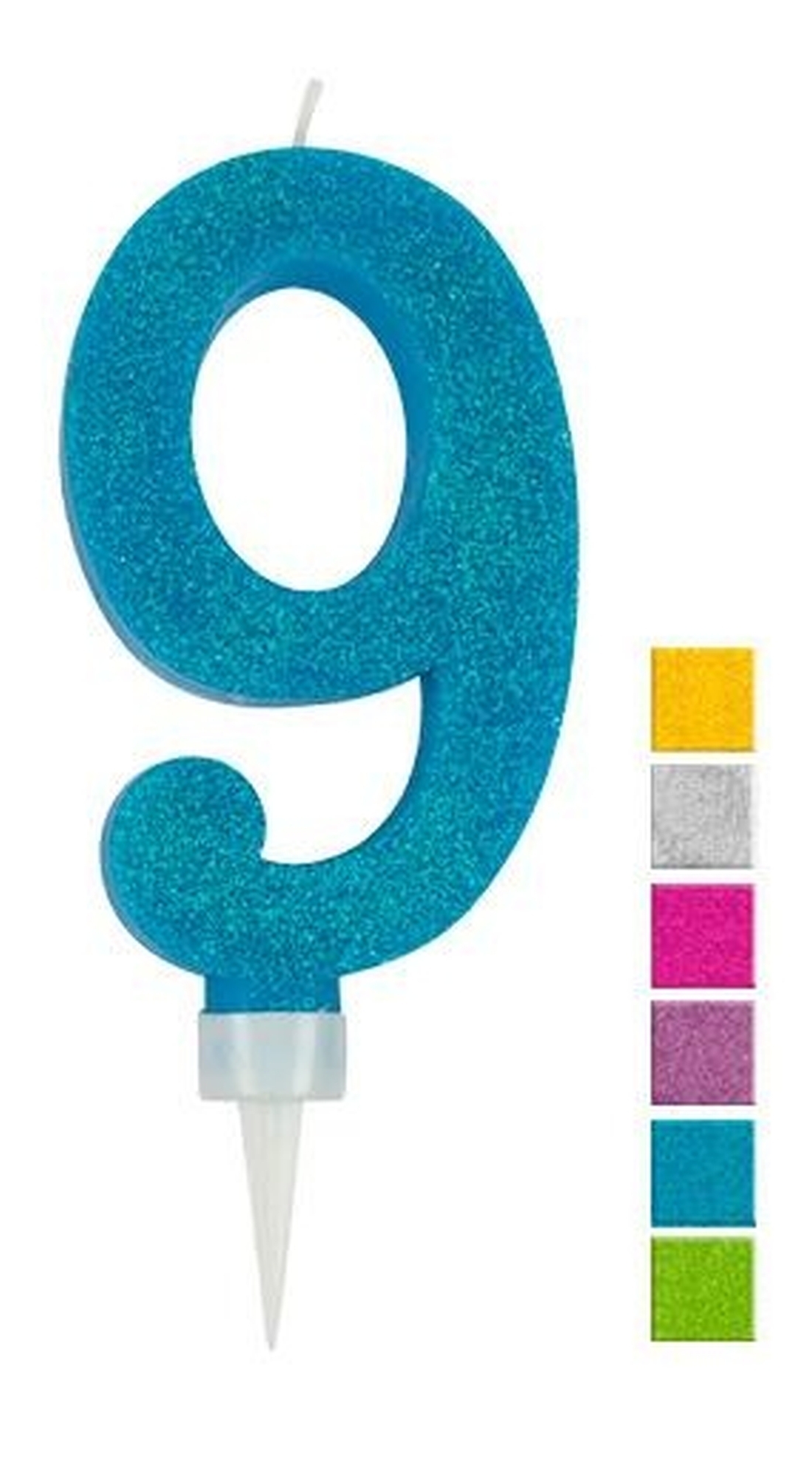 Geburtstagskerze Glitzer Zahl 9 Geburtstagskerze Glitzer Zahl 9