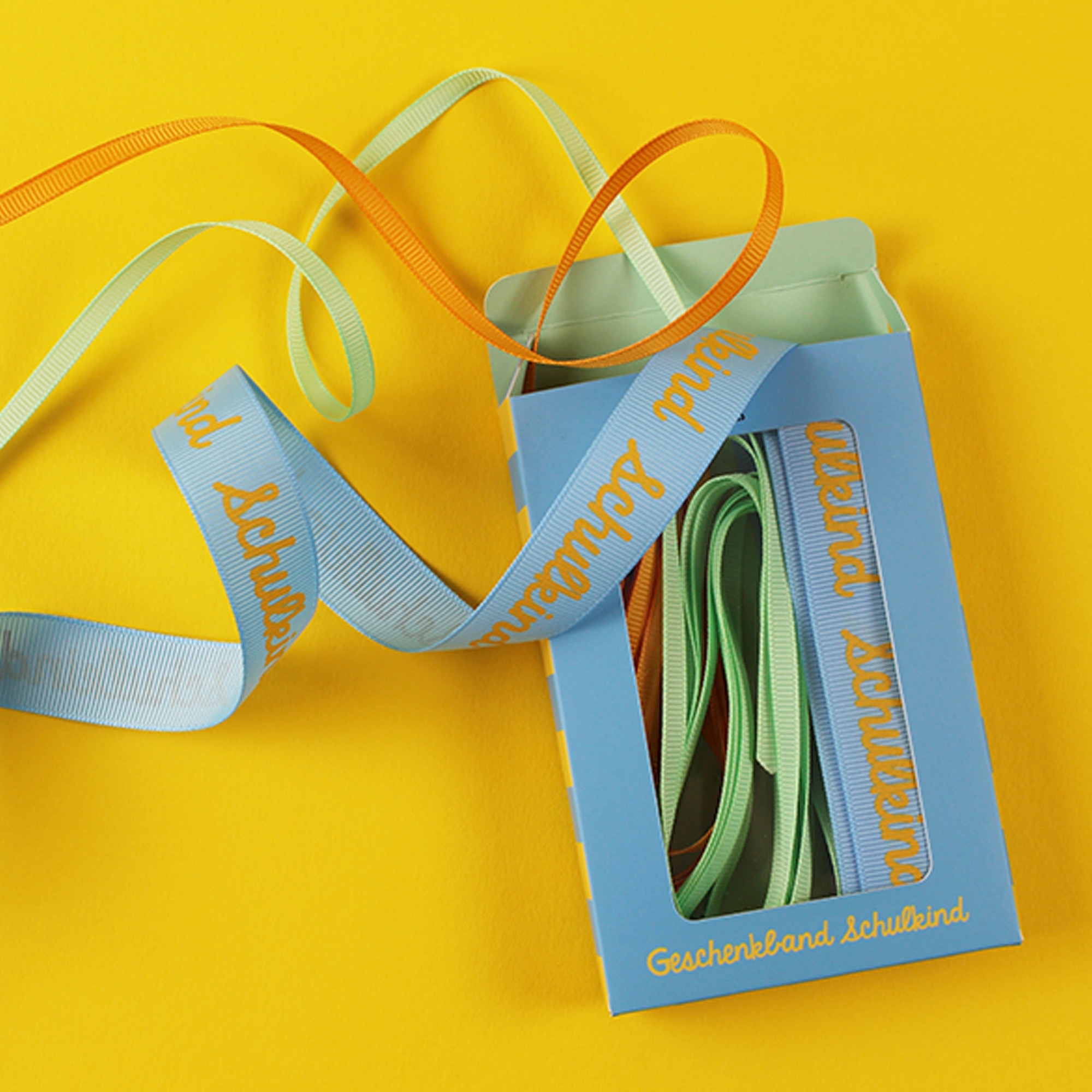 Geschenkband 3er Set "Schulkind“ Orange, Mint Zubehor, Tasche, Handtasche