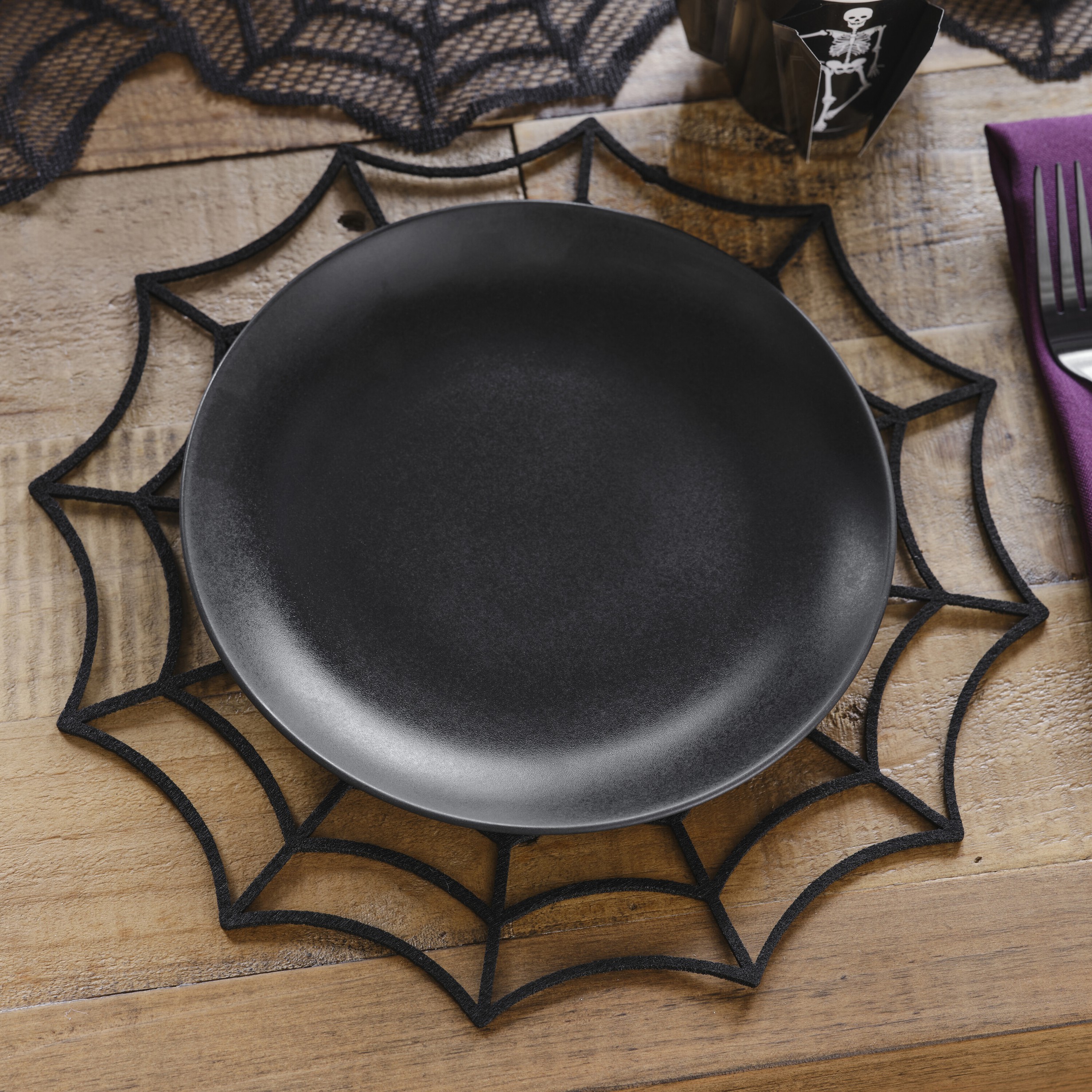 Halloween Tischsets mit Spinnennetz