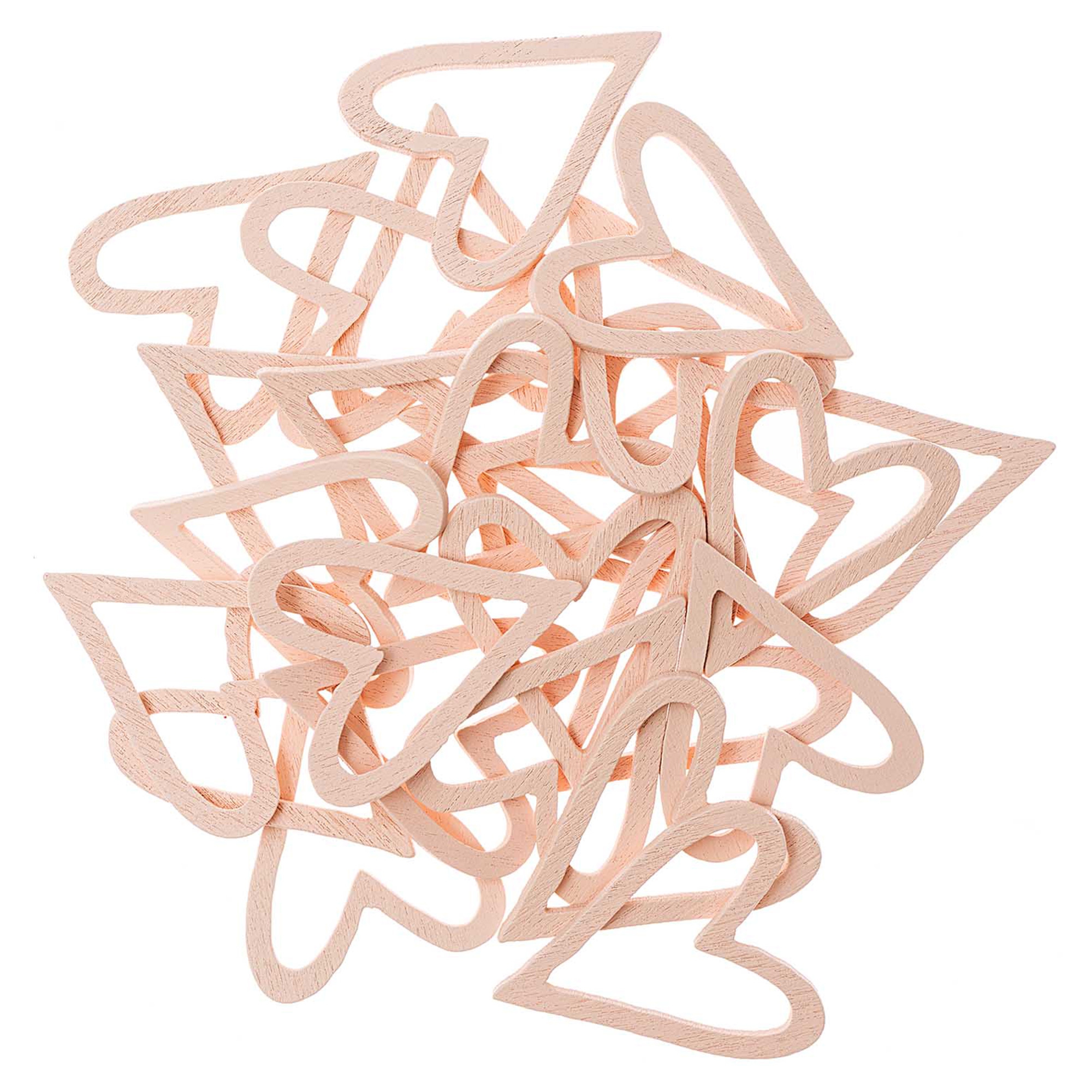 Konfetti - Holzstreu ♥ offen, Puder Konfetti - Holzstreu ♥ offen, Puder