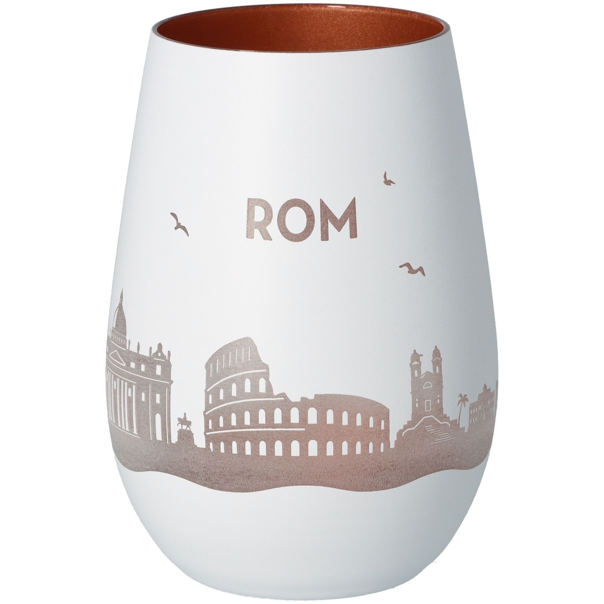 Windlicht Skyline Rom Weiß/Bronze Töpferei, Krug, Vase, Kunst, Porzellan