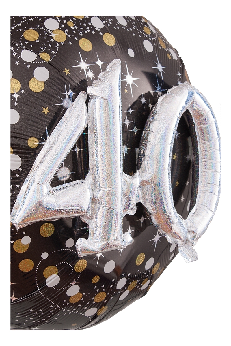 Folienballon Sparkling Birthday mit 3D "40" 91cm Folienballon Sparkling Birthday mit 3D "40" 91cm