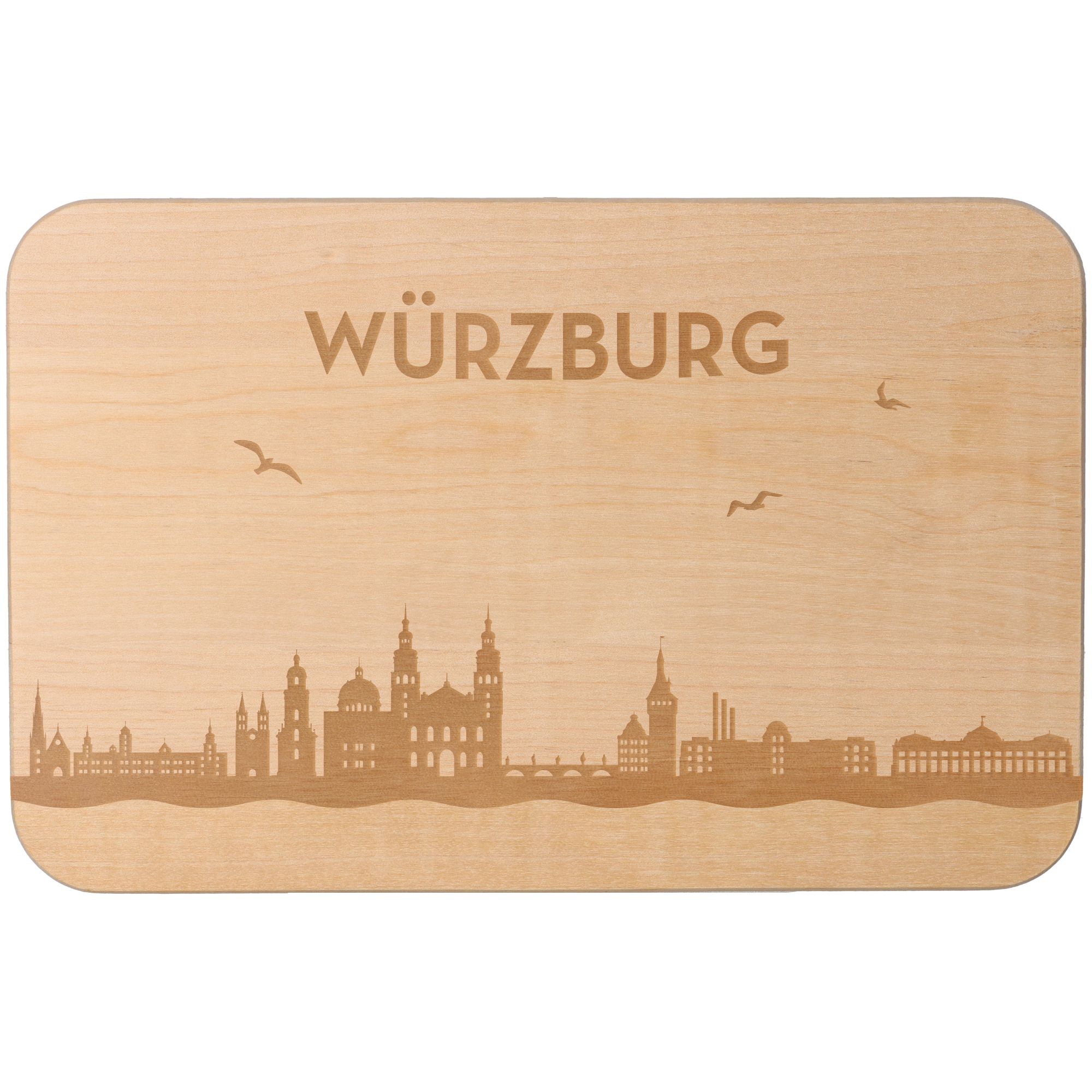 Frühstücksbrett Skyline Würzburg 23cm x 15cm x 1cm Frühstücksbrett Skyline Würzburg 23cm x 15cm x 1cm