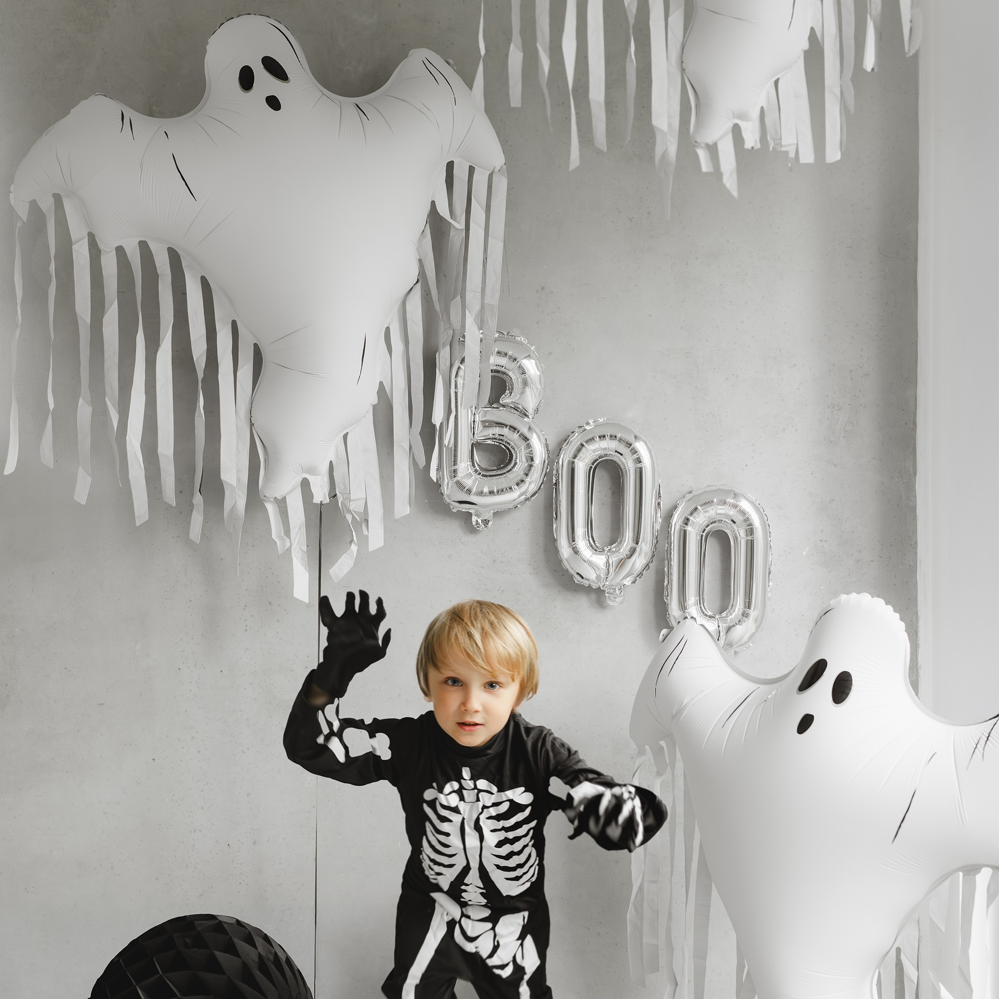Folienballon "Geist mit Fransen" 90 cm Eis, Handschuh, Person, Portrait, Kind