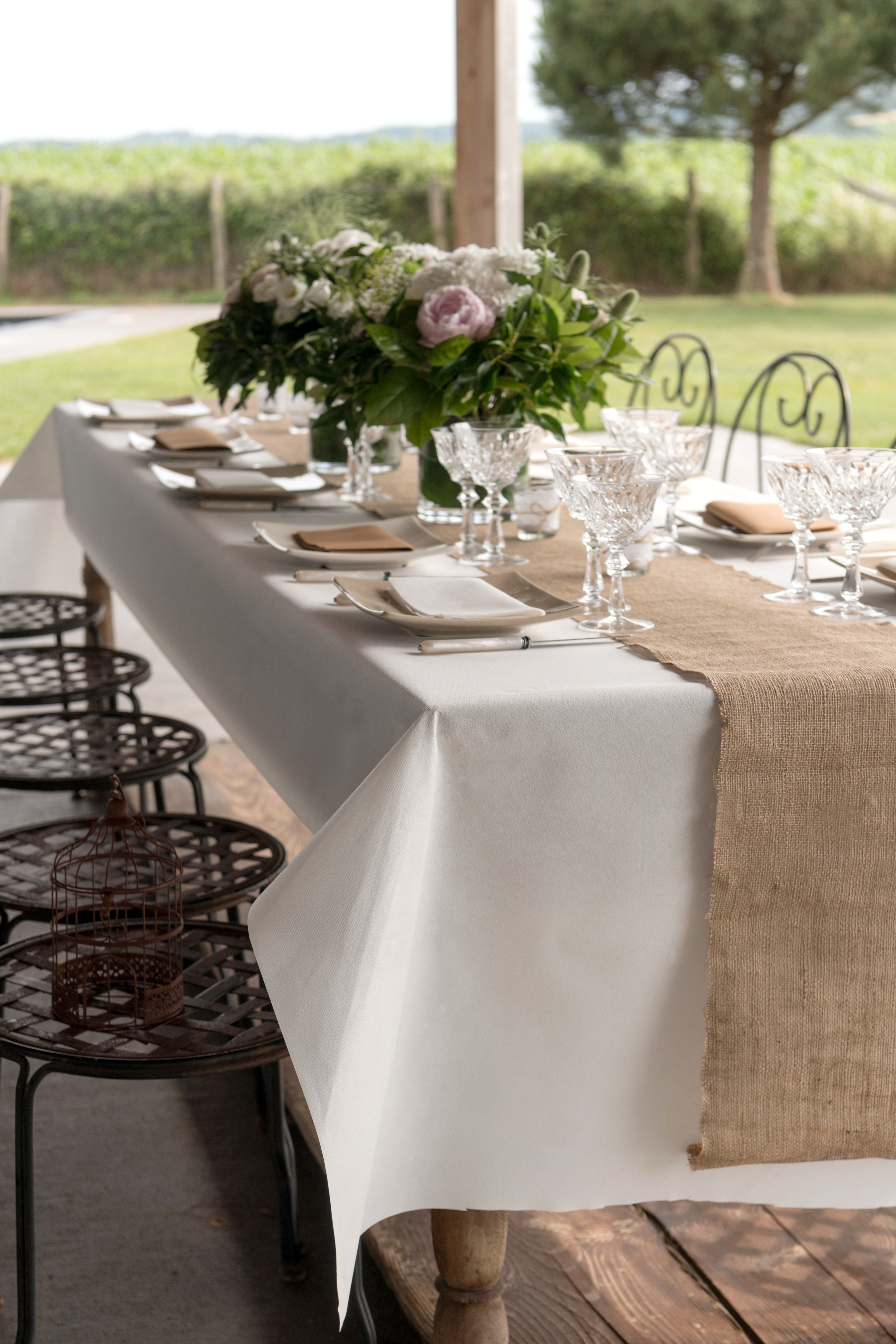 Tischdecke 10 m Rolle - Weiß Tischdecke 10 m Rolle - Weiß