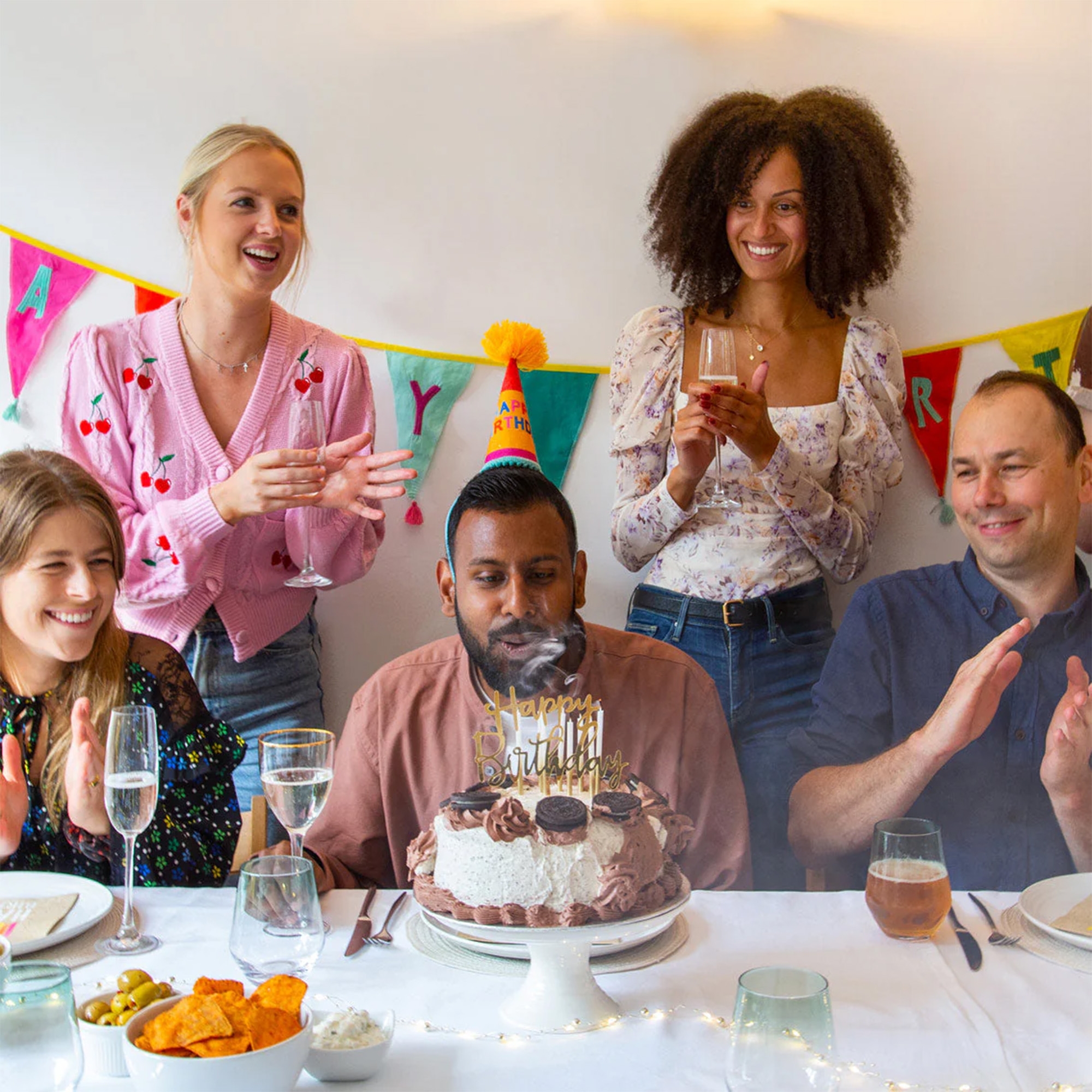 Leute, Person, Lustig, Party, Geburtstagstorte
