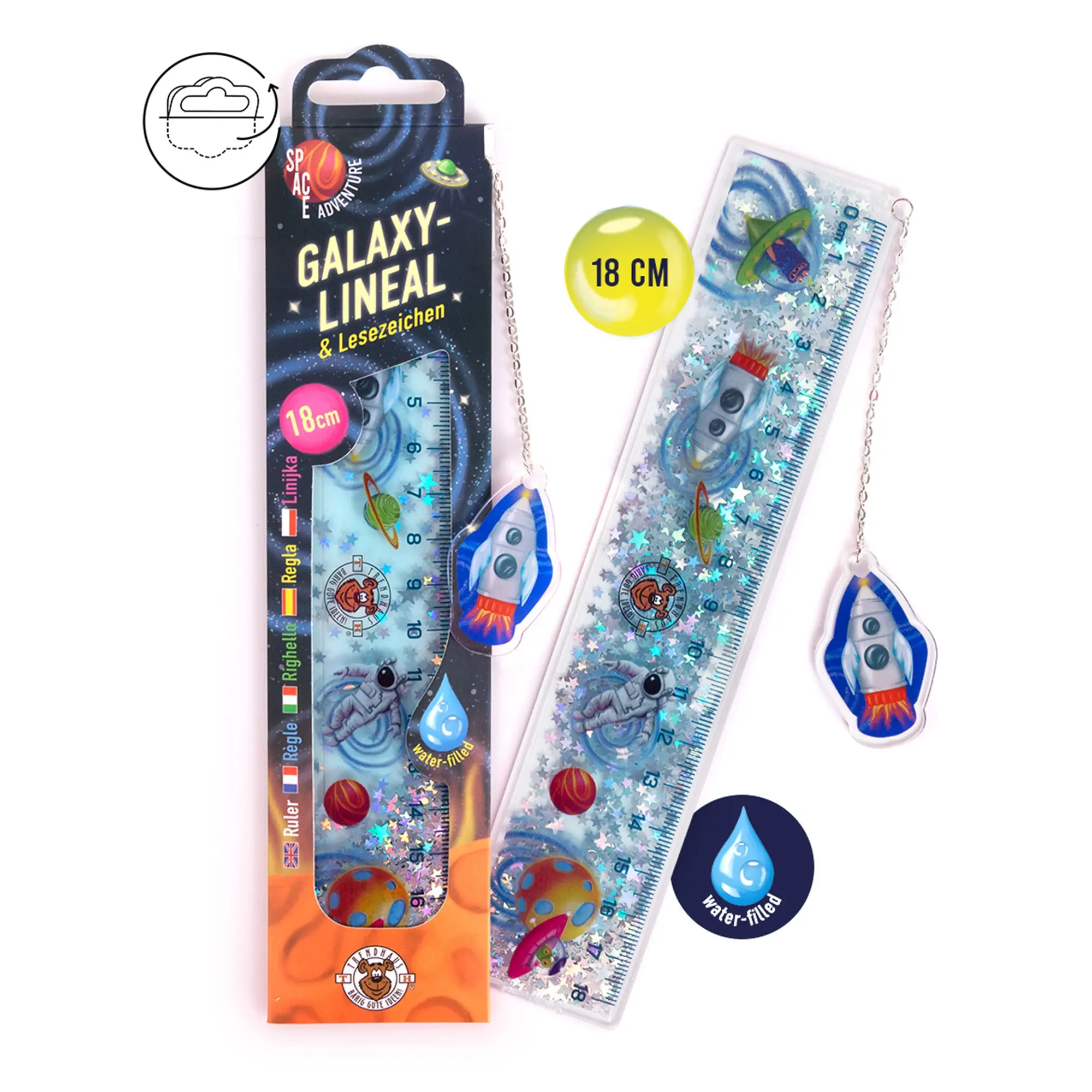 Lineal & Lesezeichen "Galaxy" 18 cm